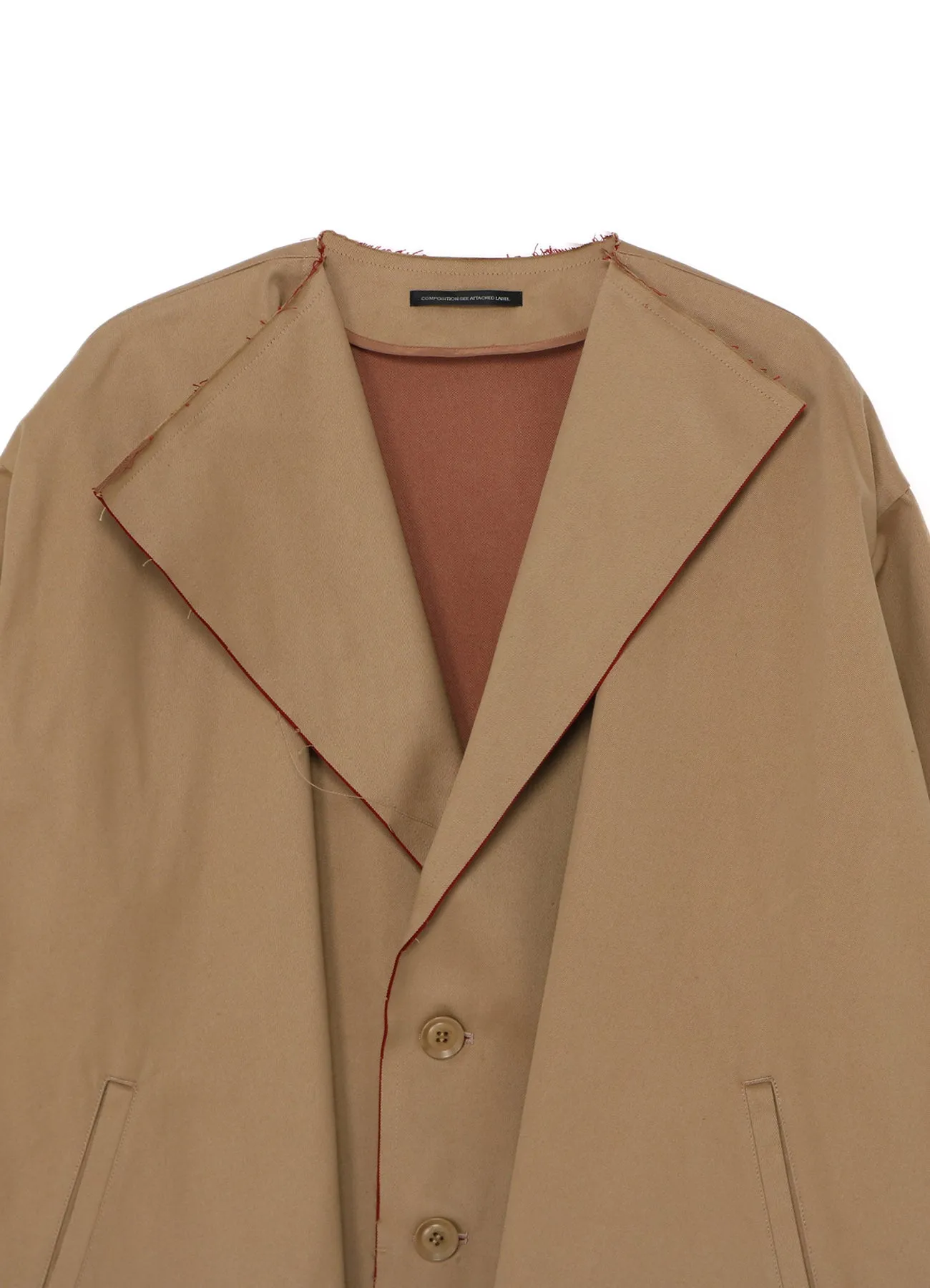 DOUBLE FACED TWILL NO COLLAR SHORT COAT sold by Yohji Yamamoto product image thumbnail 4