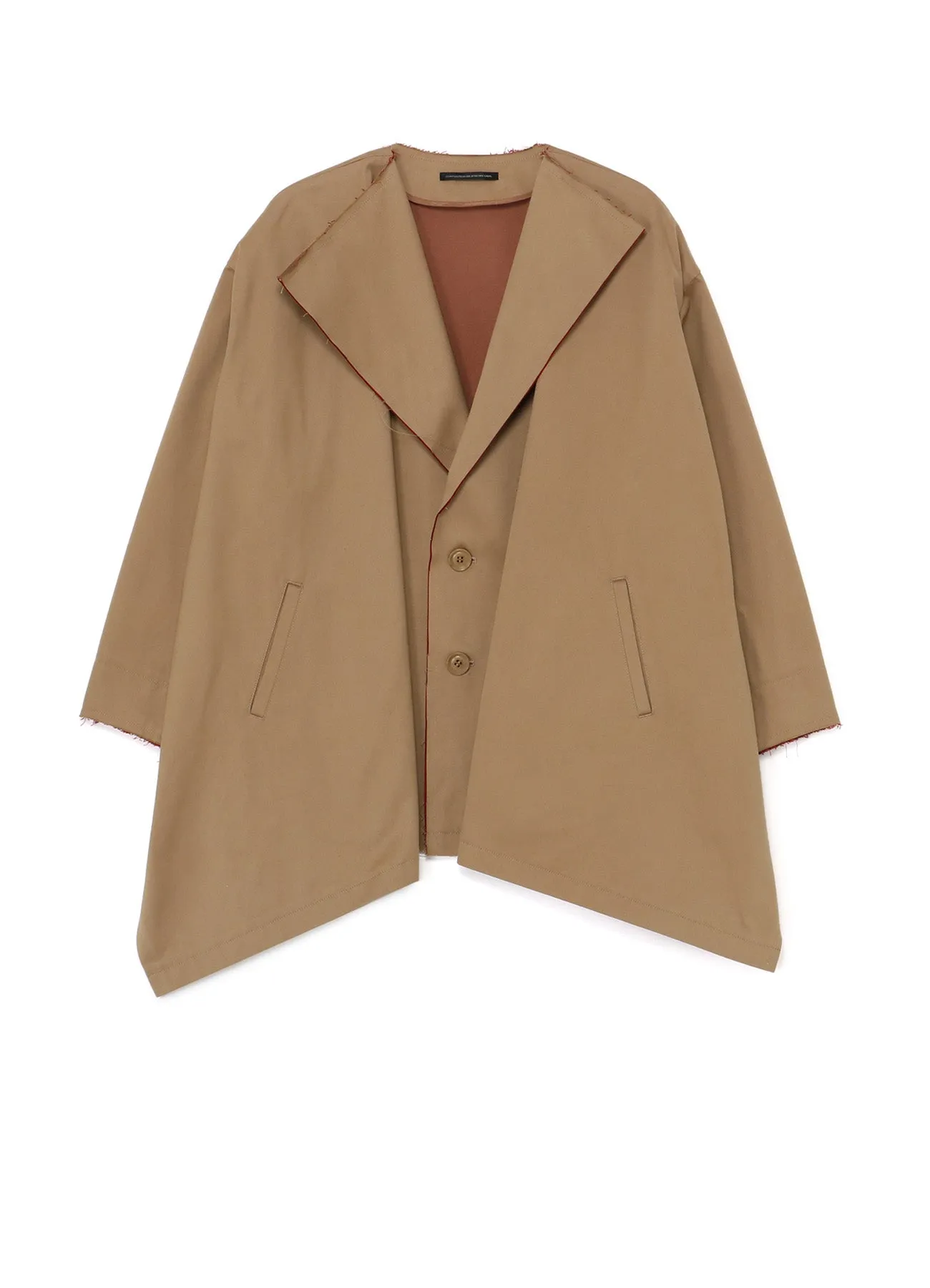 DOUBLE FACED TWILL NO COLLAR SHORT COAT sold by Yohji Yamamoto