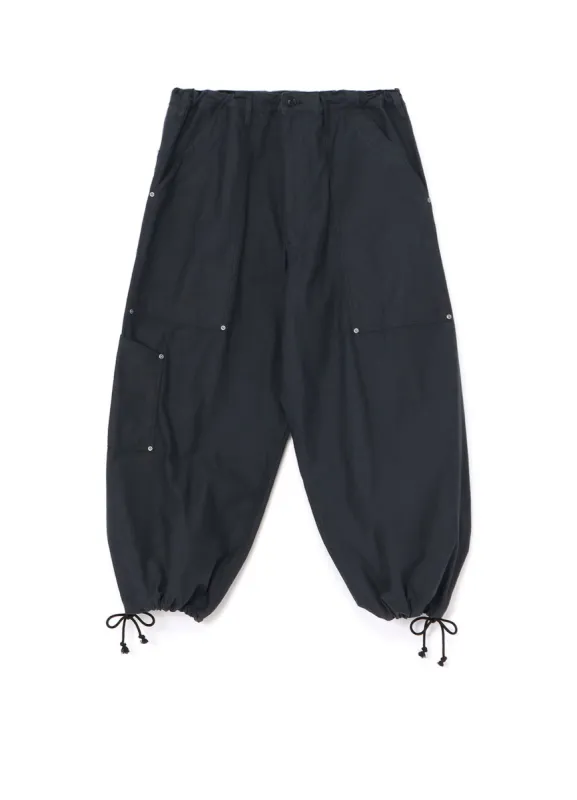 [Y's-Black Name]BACKSIDE SULFURIZATION SATIN WAIST BELT PANEL WORK PANTS sold by Yohji Yamamoto