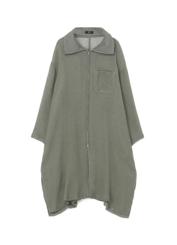 LENO CLOTH STAND COLLAR DRESS sold by Yohji Yamamoto