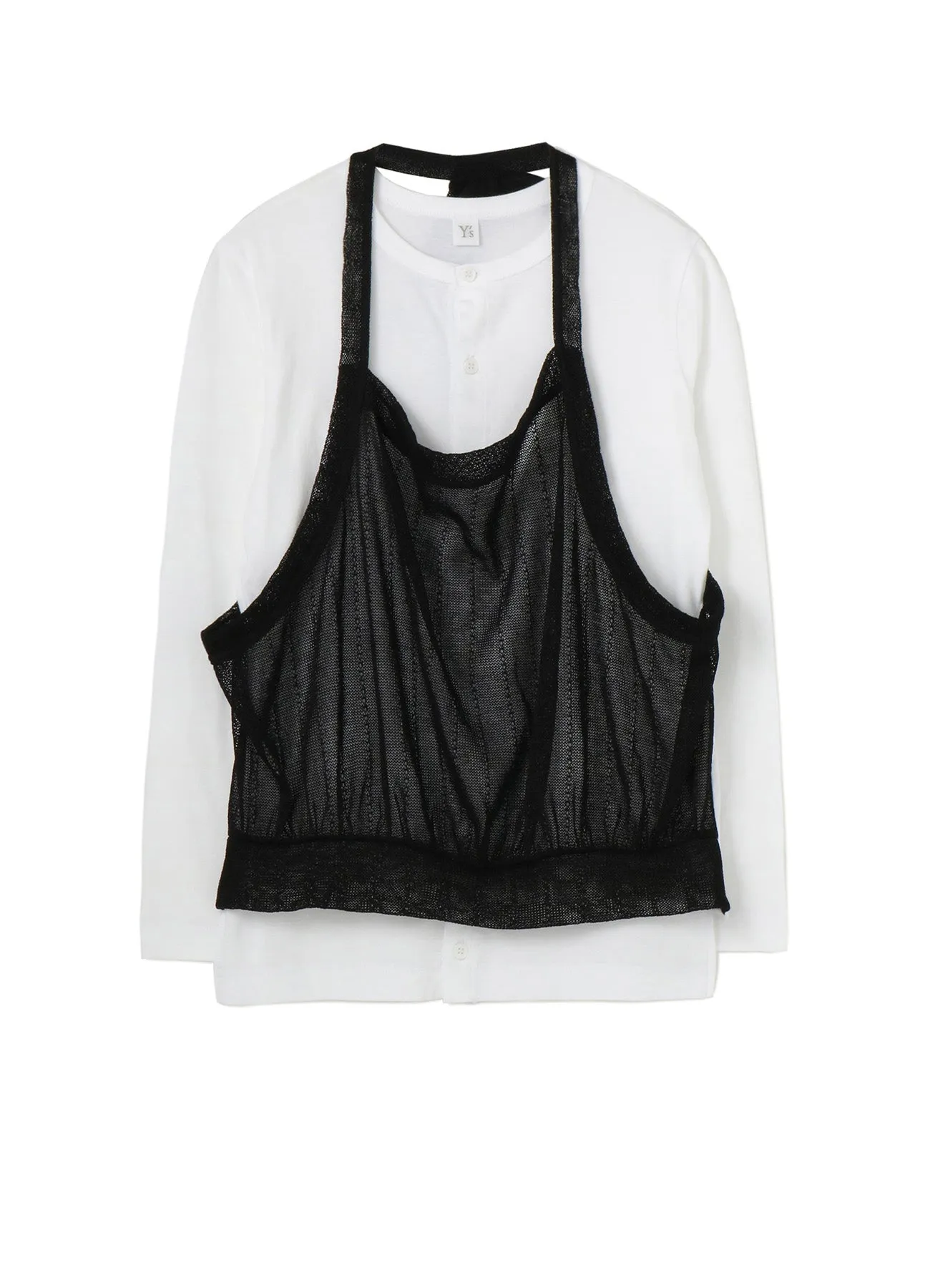 PLAIN STITCH x FAUX LINEN APRON CARDIGAN sold by Yohji Yamamoto