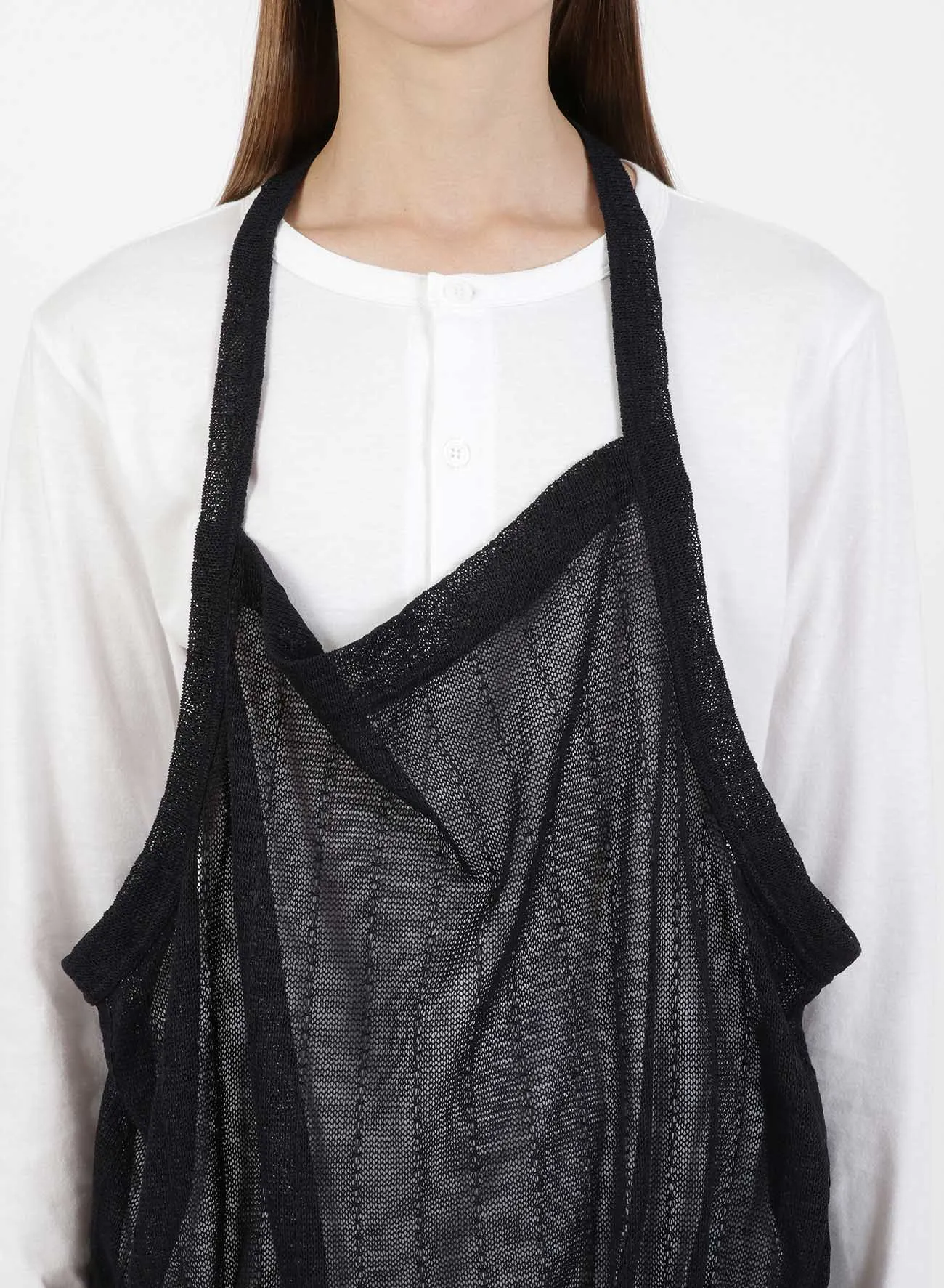 PLAIN STITCH x FAUX LINEN APRON CARDIGAN sold by Yohji Yamamoto product image thumbnail 5