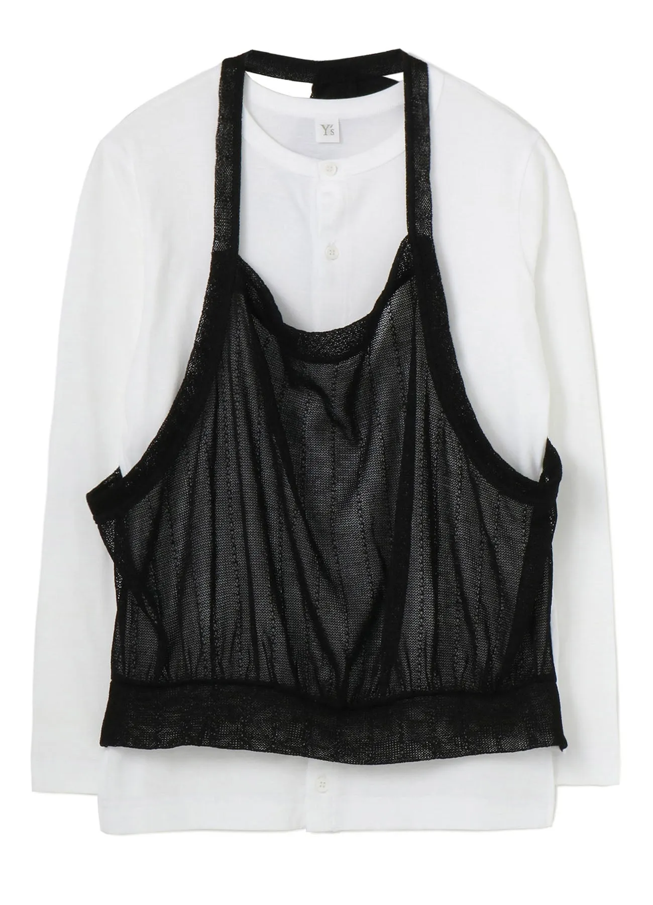 PLAIN STITCH x FAUX LINEN APRON CARDIGAN sold by Yohji Yamamoto product image thumbnail 2