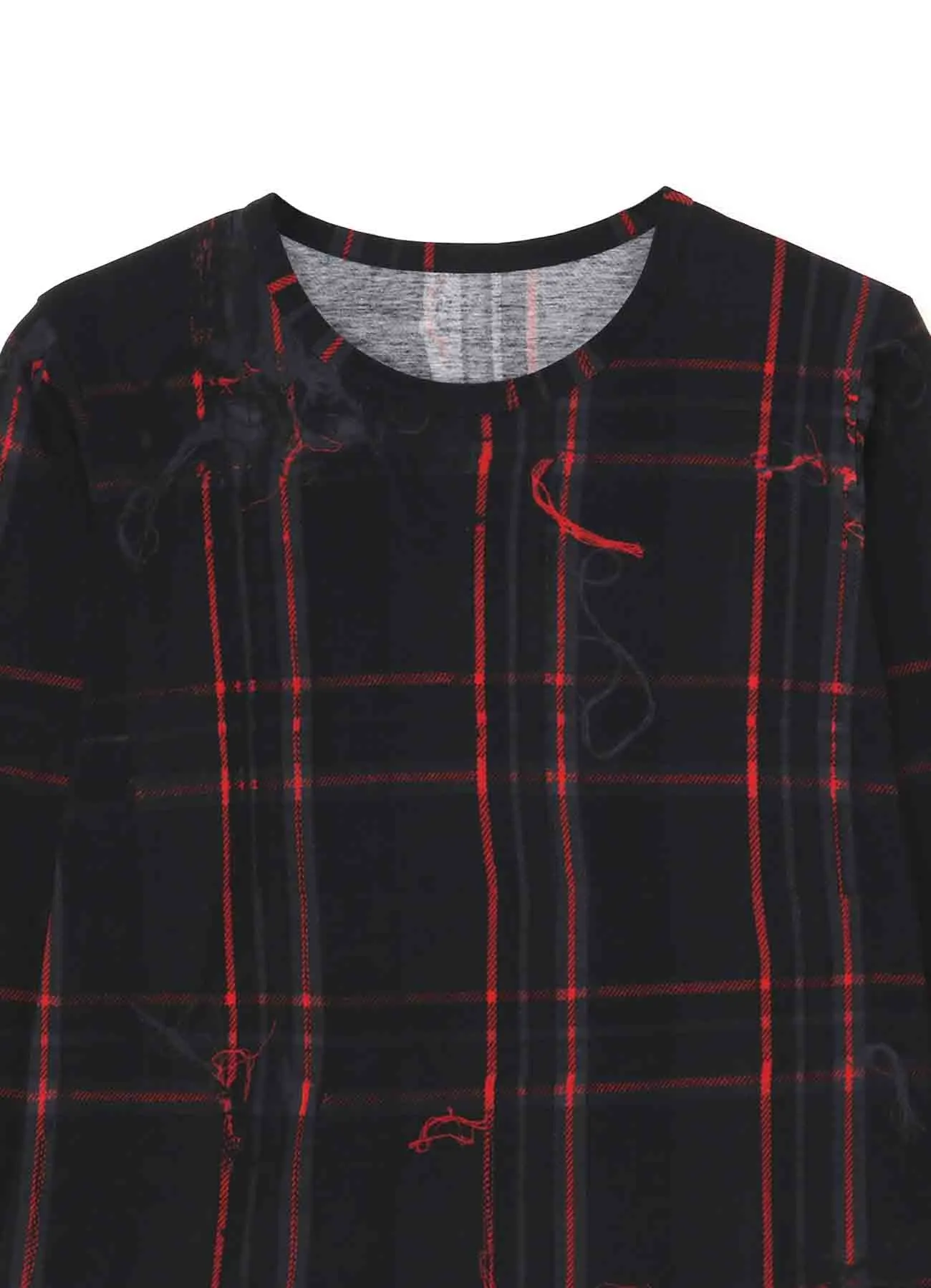 TWISTED CHECK ROUND NECK LONG SLEEVE sold by Yohji Yamamoto product image thumbnail 4