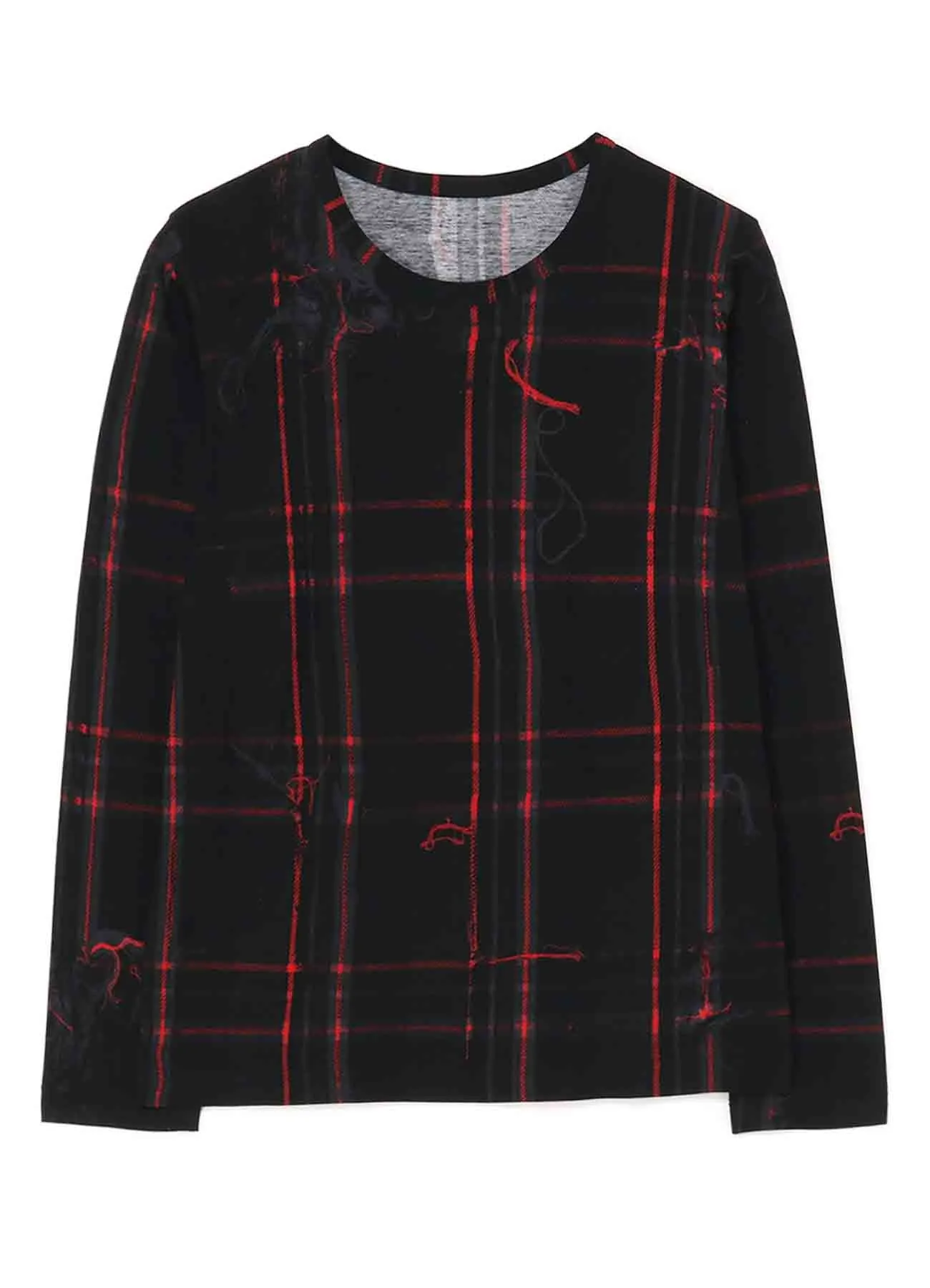 TWISTED CHECK ROUND NECK LONG SLEEVE sold by Yohji Yamamoto product image thumbnail 2