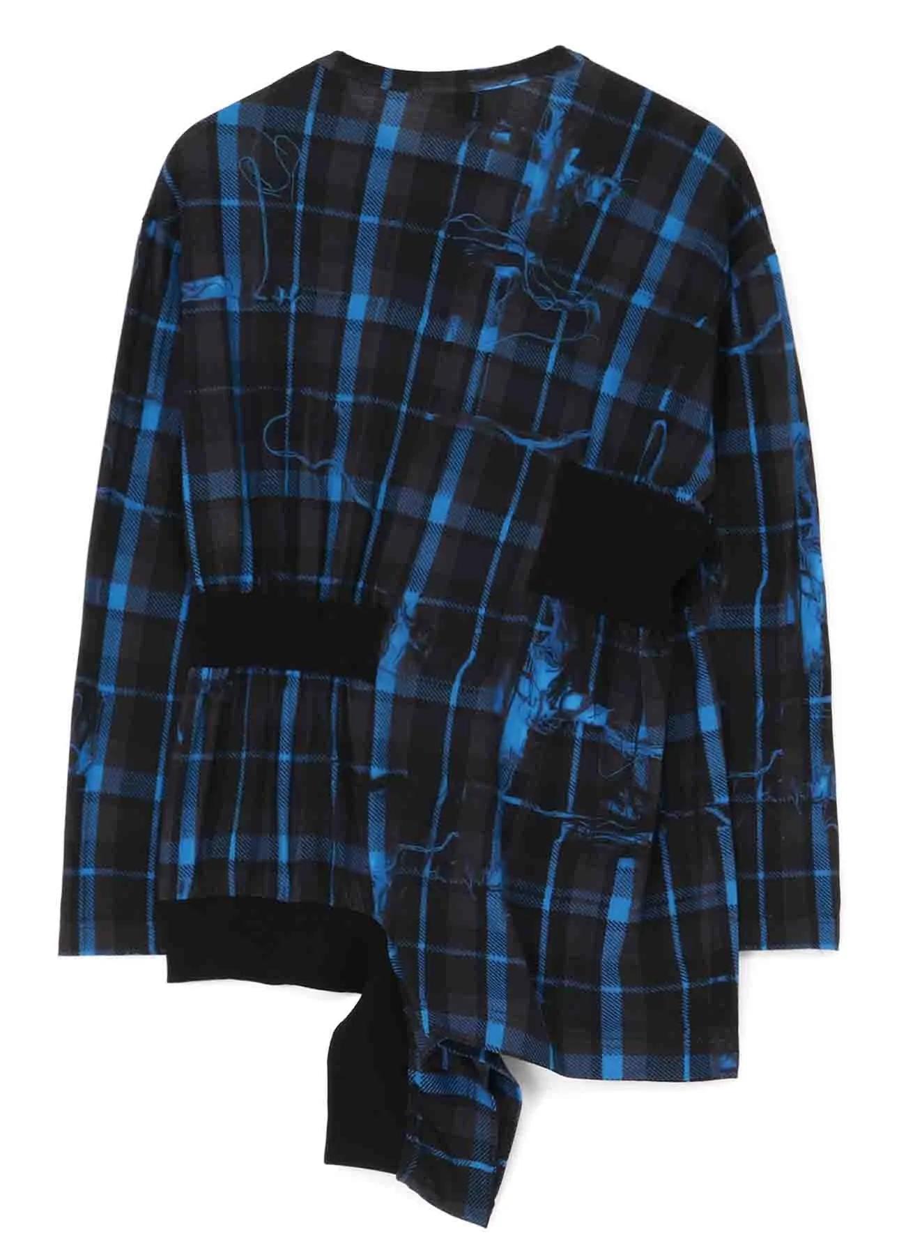 TWISTED CHECK DESIGN GATHER BLOUSE sold by Yohji Yamamoto product image thumbnail 3