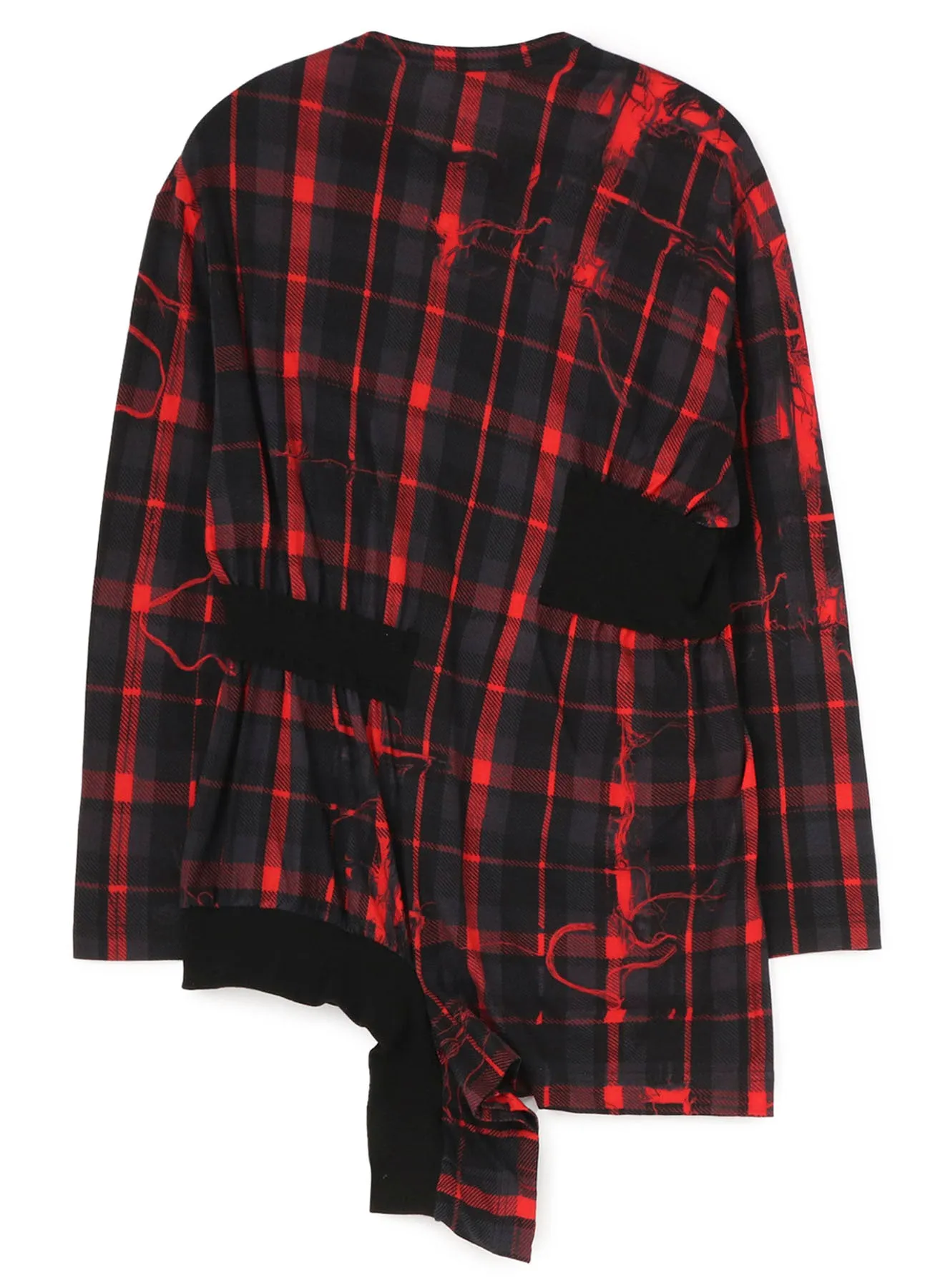 TWISTED CHECK DESIGN GATHER BLOUSE sold by Yohji Yamamoto product image thumbnail 3