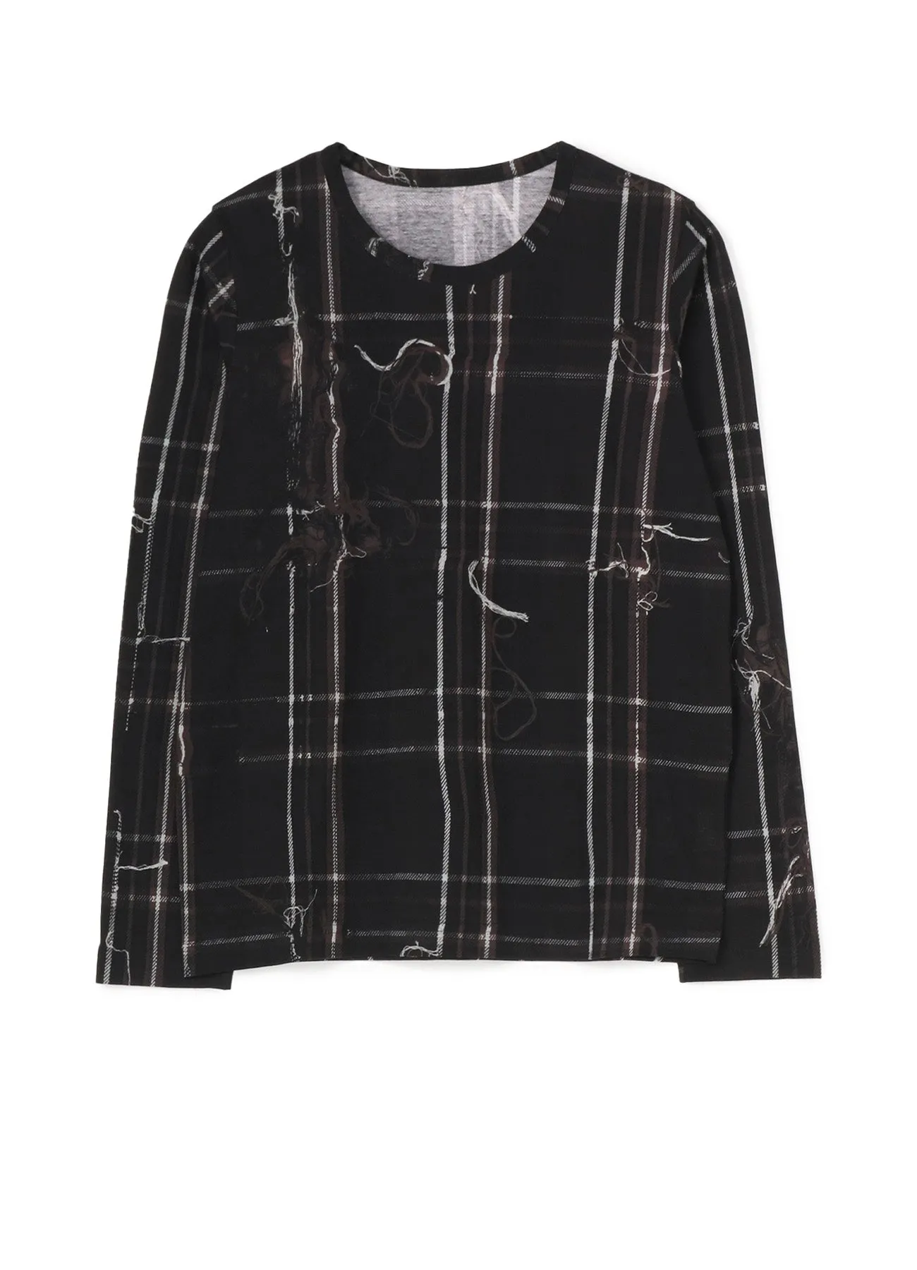 TWISTED CHECK ROUND NECK LONG SLEEVE sold by Yohji Yamamoto