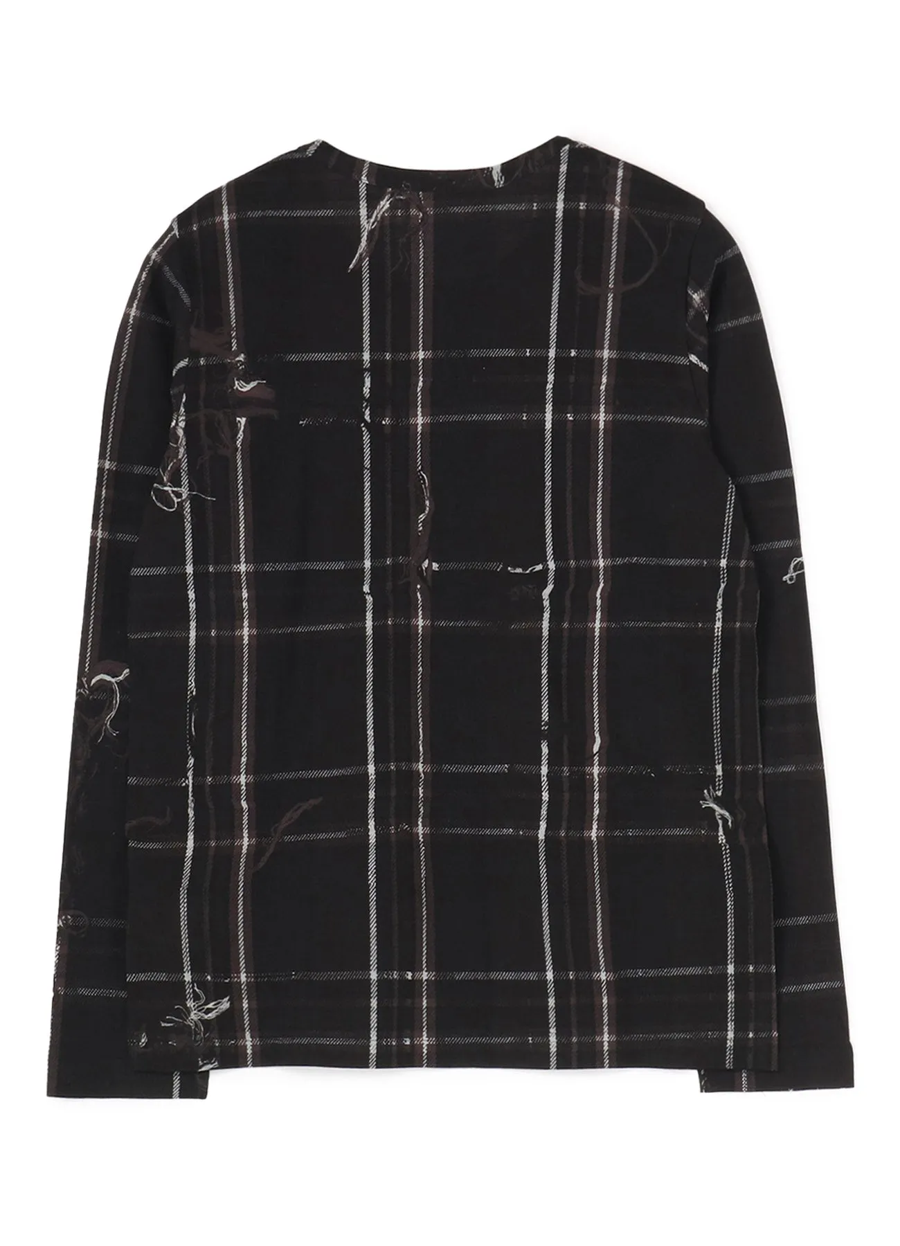 TWISTED CHECK ROUND NECK LONG SLEEVE sold by Yohji Yamamoto product image thumbnail 3