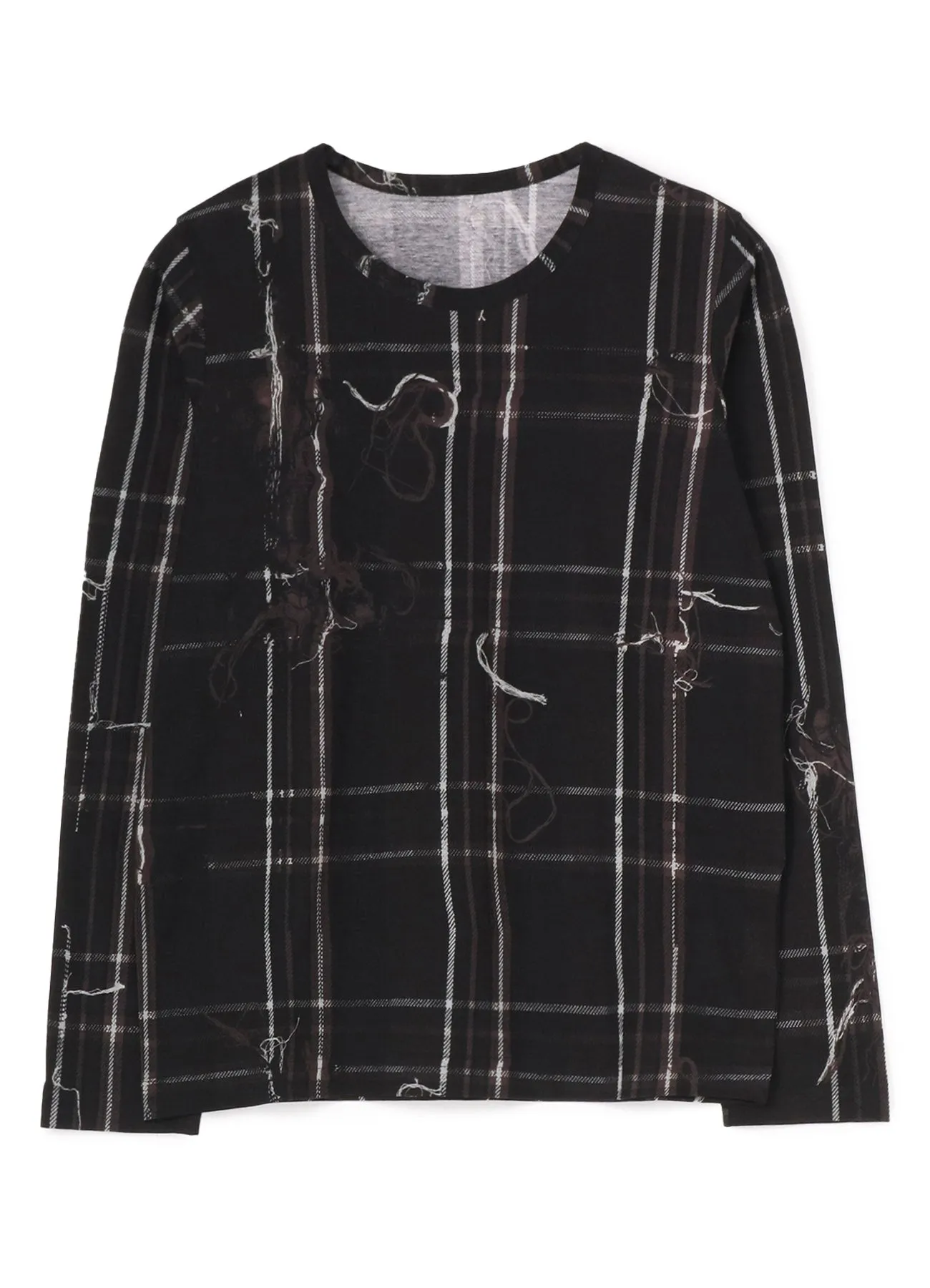 TWISTED CHECK ROUND NECK LONG SLEEVE sold by Yohji Yamamoto product image thumbnail 2