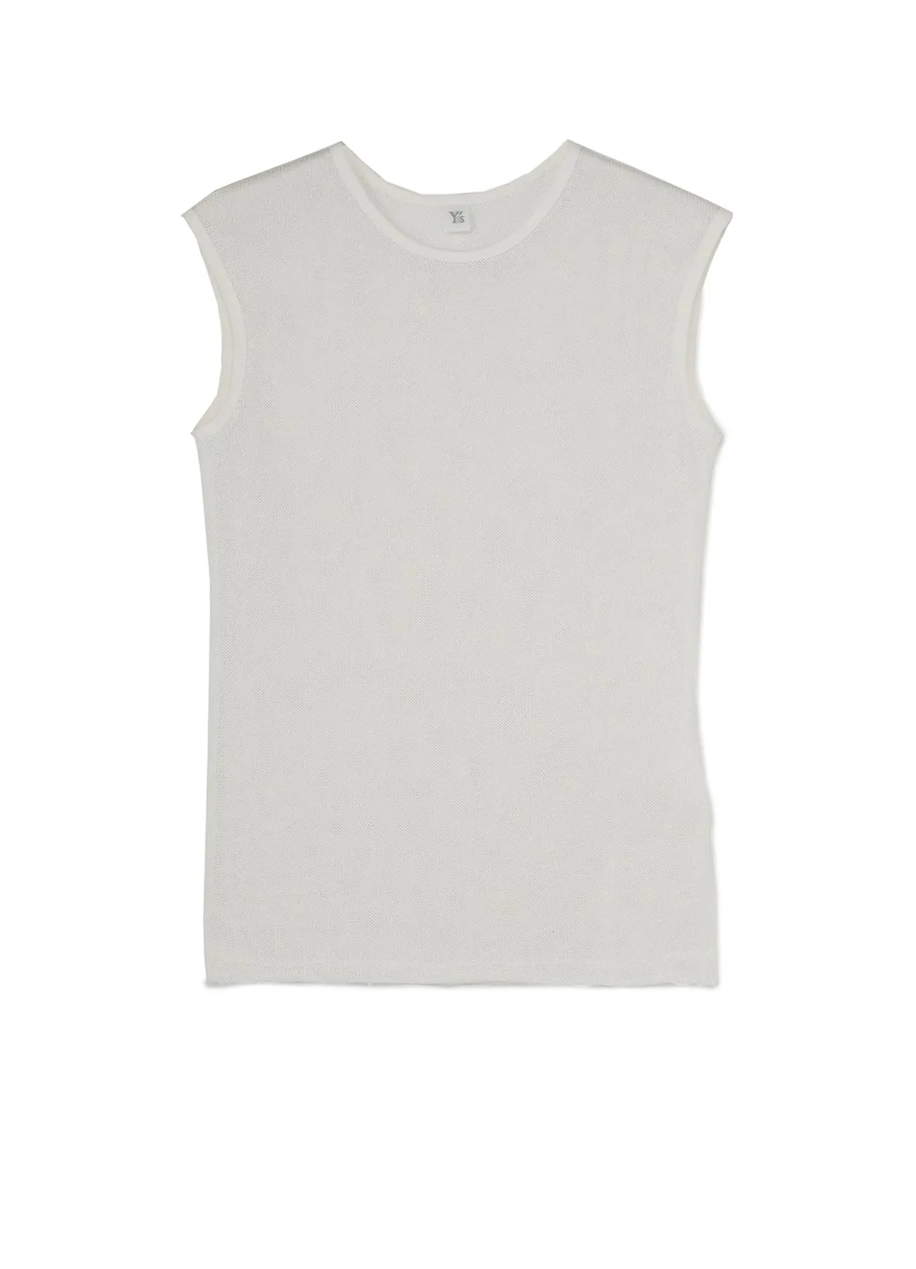 COTTON FAUX LINEN KNIT ROUND NECK TANK TOP sold by Yohji Yamamoto