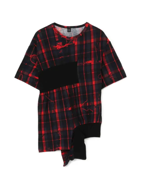 TWISTED CHECK DESIGN GATHER PULLOVER sold by Yohji Yamamoto