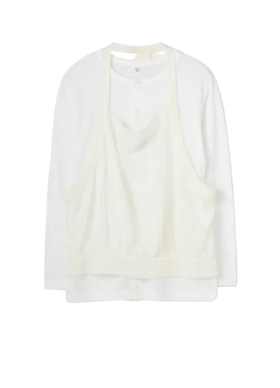 PLAIN STITCH x FAUX LINEN APRON CARDIGAN sold by Yohji Yamamoto