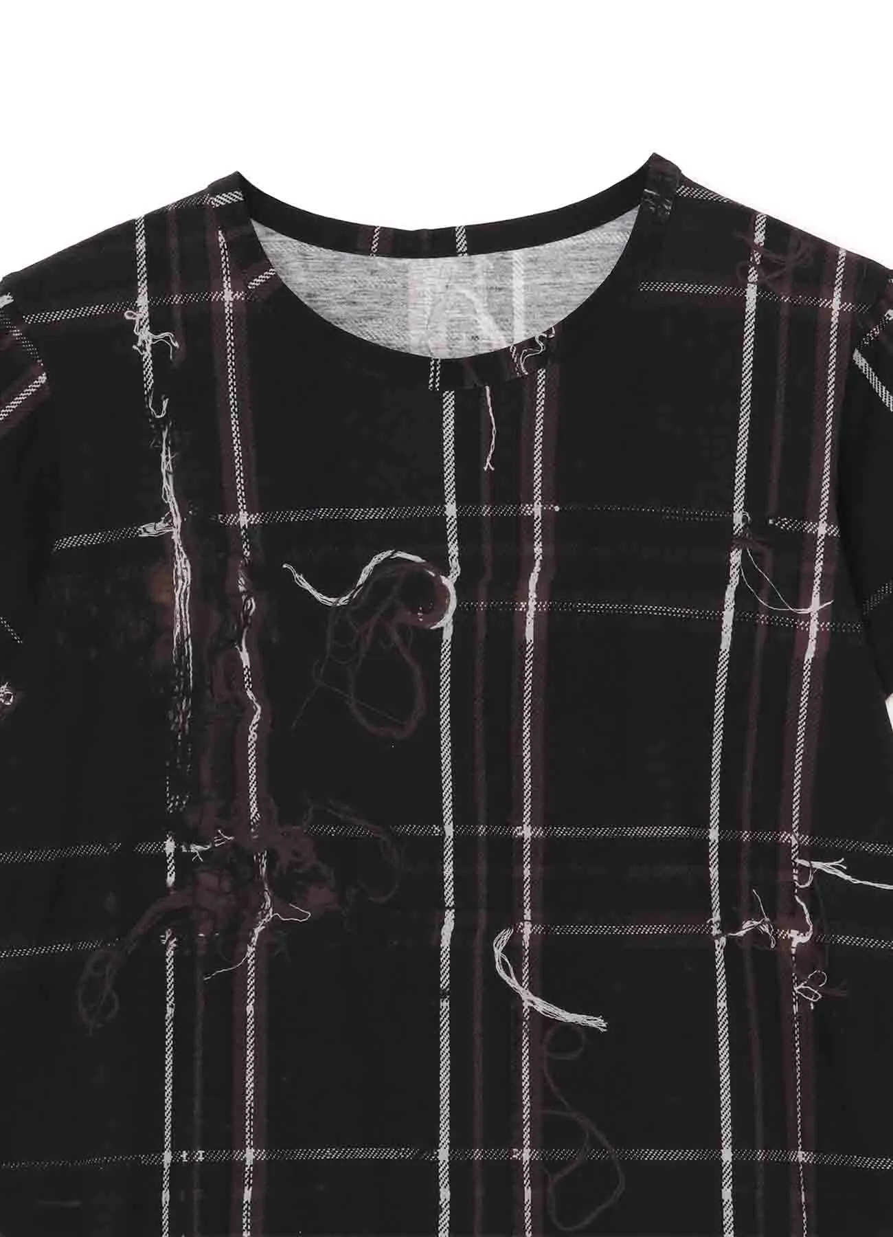 TWISTED CHECK ROUND NECK SHORT SLEEVE sold by Yohji Yamamoto product image thumbnail 4