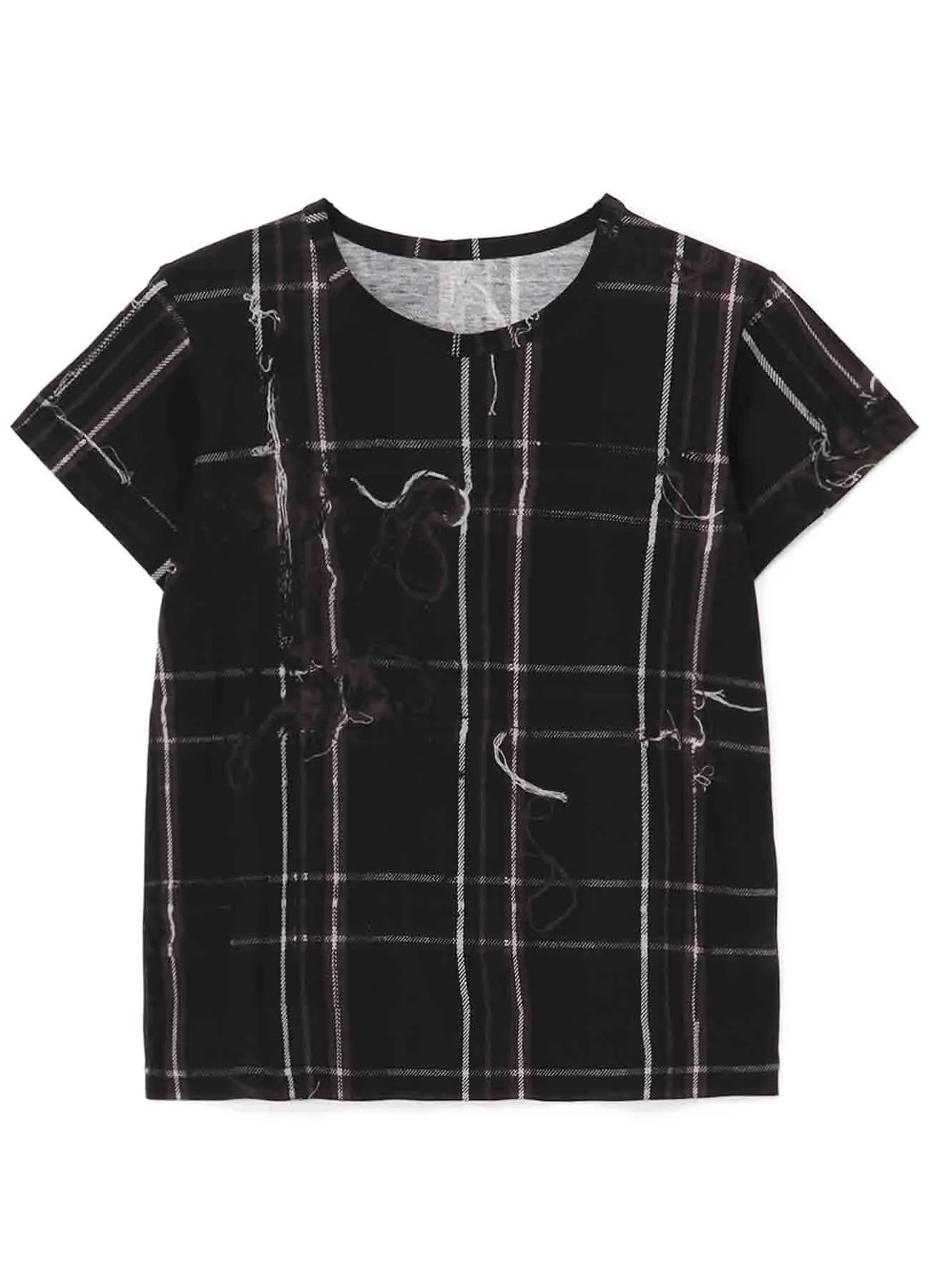 TWISTED CHECK ROUND NECK SHORT SLEEVE sold by Yohji Yamamoto product image thumbnail 2