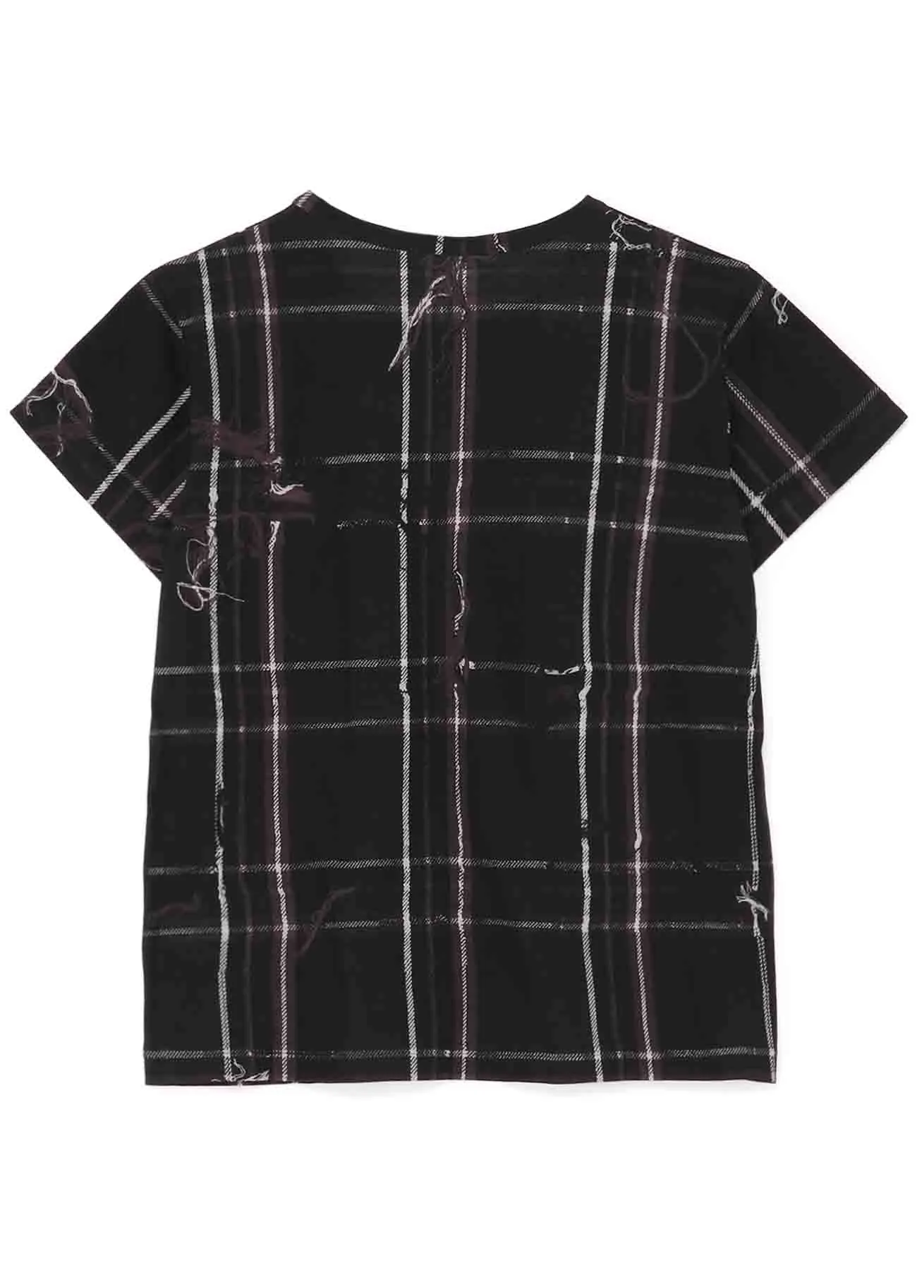TWISTED CHECK ROUND NECK SHORT SLEEVE sold by Yohji Yamamoto product image thumbnail 3