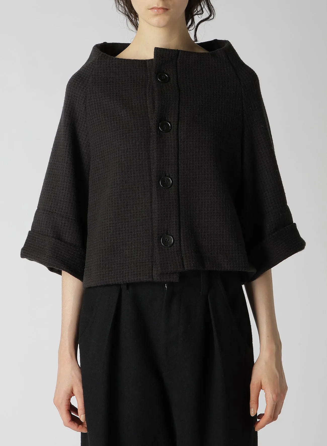 HOUNDSTOOTH JACQUARD 4-BUTTON JACKET sold by Yohji Yamamoto product image thumbnail 4