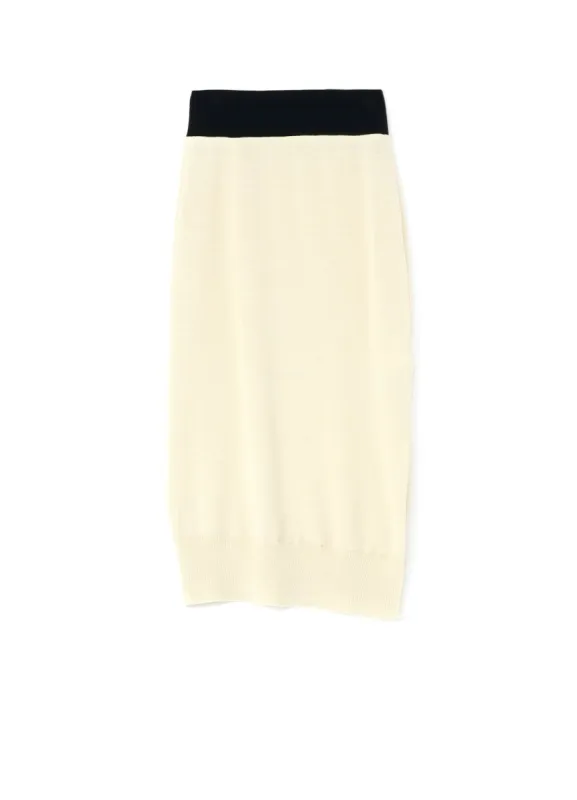 WOOL ROVING PLAIN STITCH KNIT SKIRT sold by Yohji Yamamoto