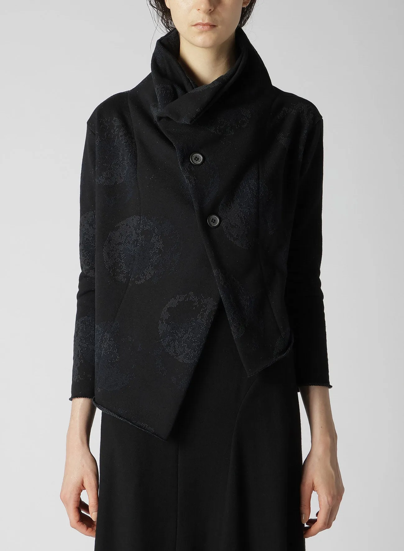 COTTON JERSEY ASYMMETRY DOT CARDIGAN sold by Yohji Yamamoto product image thumbnail 4