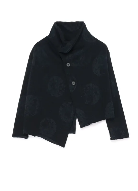 COTTON JERSEY ASYMMETRY DOT CARDIGAN made by Yohji Yamamoto