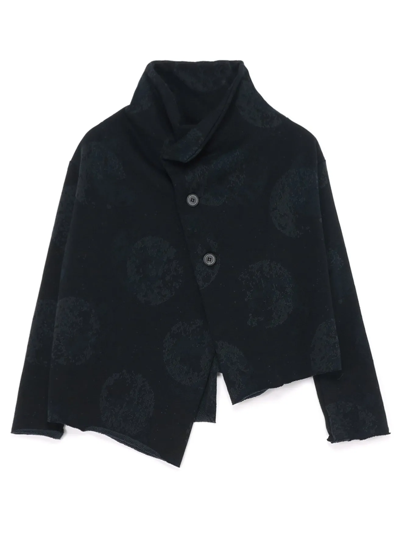 COTTON JERSEY ASYMMETRY DOT CARDIGAN sold by Yohji Yamamoto product image thumbnail 2