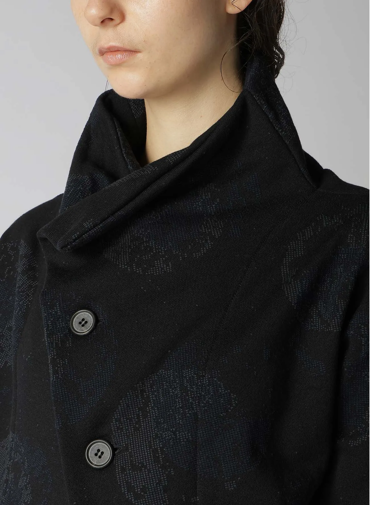 COTTON JERSEY ASYMMETRY DOT CARDIGAN sold by Yohji Yamamoto product image thumbnail 5