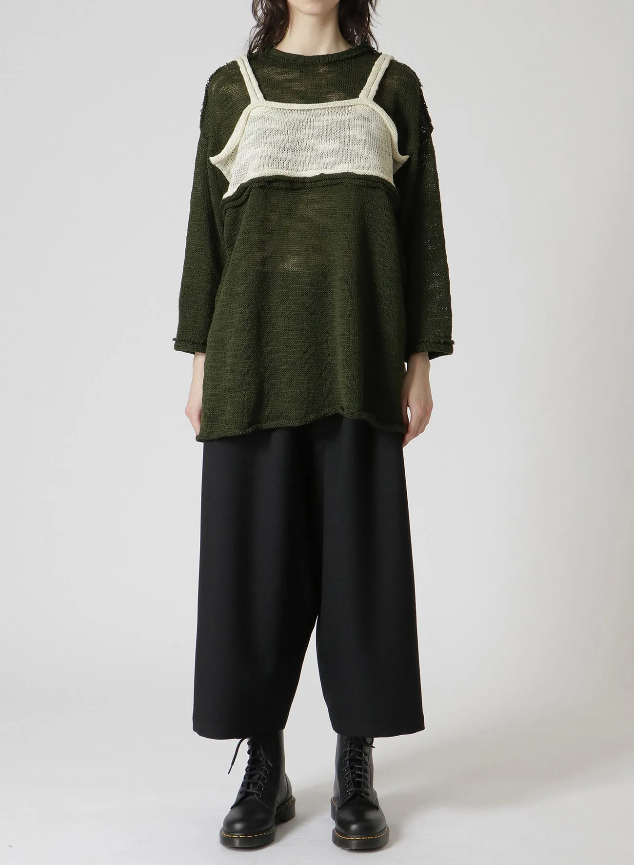 SLUB PLAIN STITCH CUT OFF KNIT PULLOVER sold by Yohji Yamamoto product image thumbnail 4