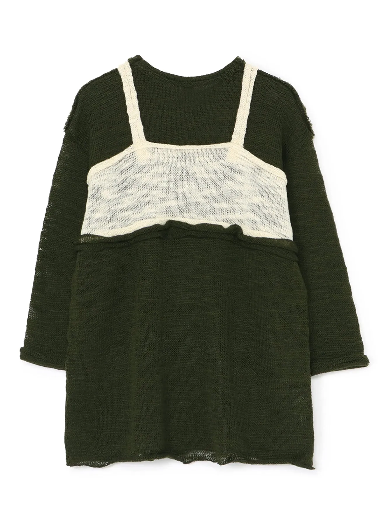 SLUB PLAIN STITCH CUT OFF KNIT PULLOVER sold by Yohji Yamamoto product image thumbnail 3