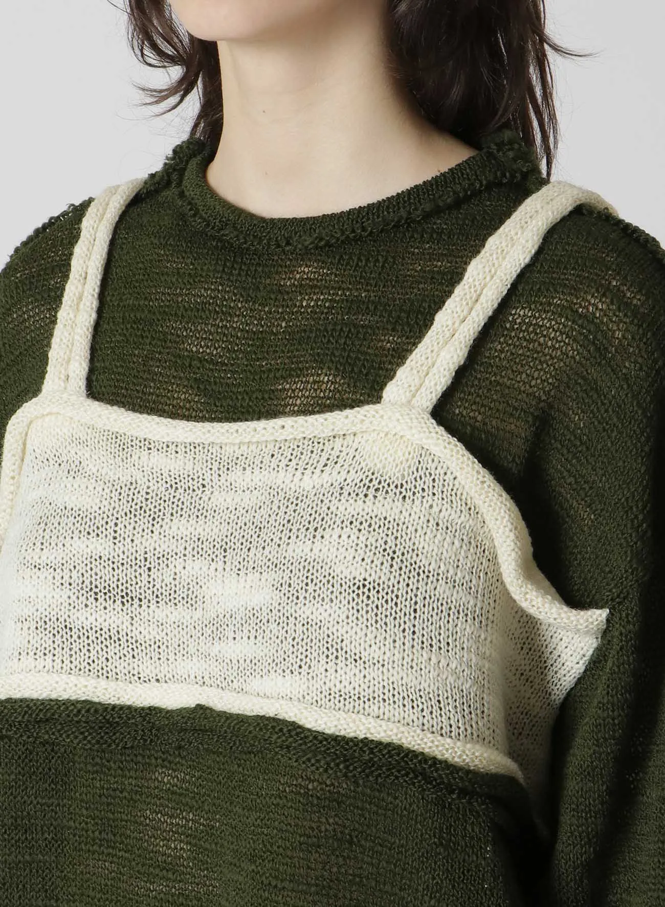 SLUB PLAIN STITCH CUT OFF KNIT PULLOVER sold by Yohji Yamamoto product image thumbnail 5