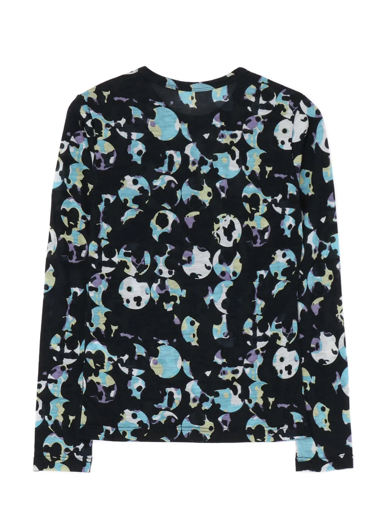 WOOL JERSEY DOT PRINT LONG SLEEVE SLIM FIT T-SHIRT sold by Yohji Yamamoto product image thumbnail 3