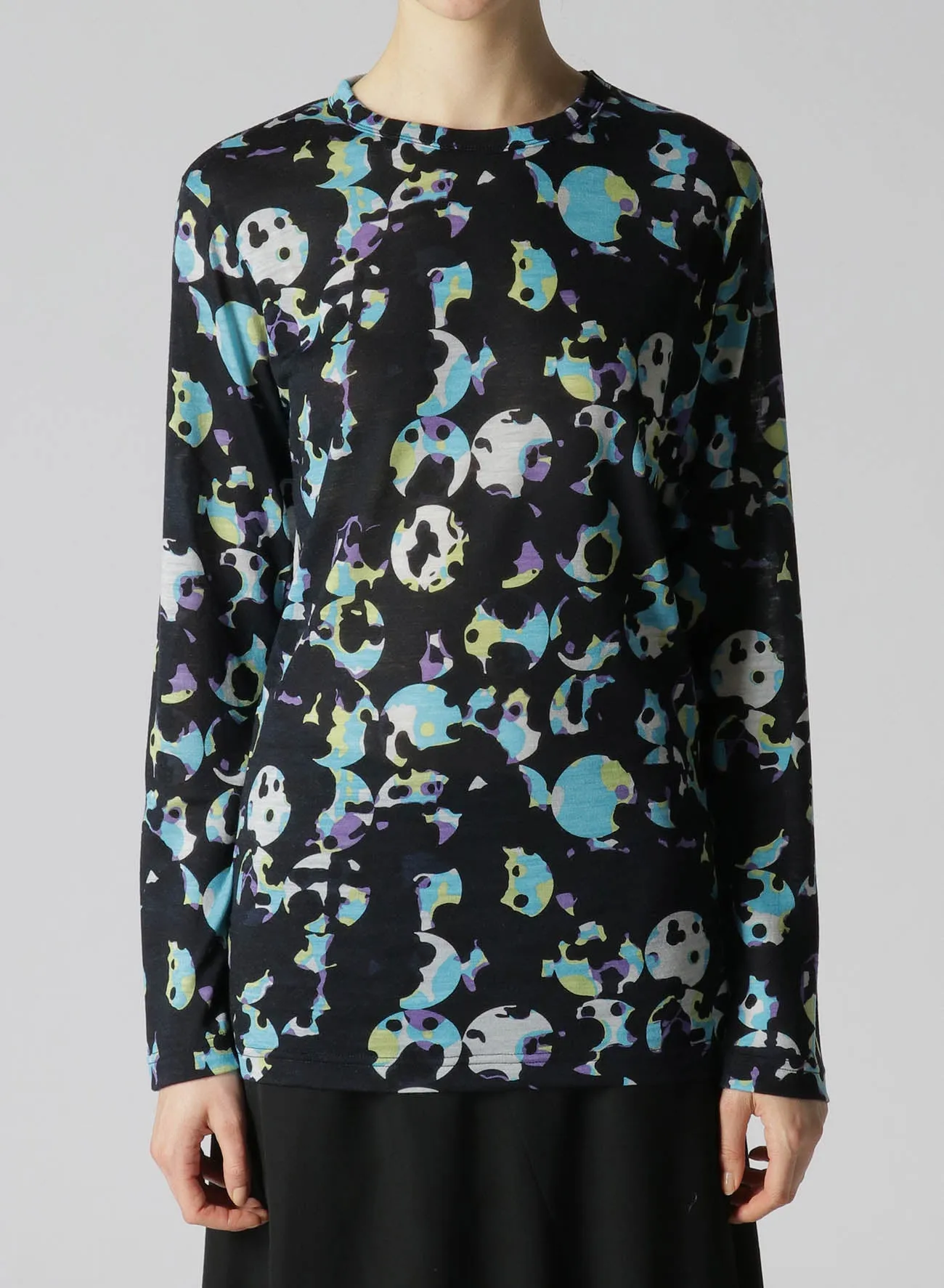 WOOL JERSEY DOT PRINT LONG SLEEVE T-SHIRT sold by Yohji Yamamoto product image thumbnail 4