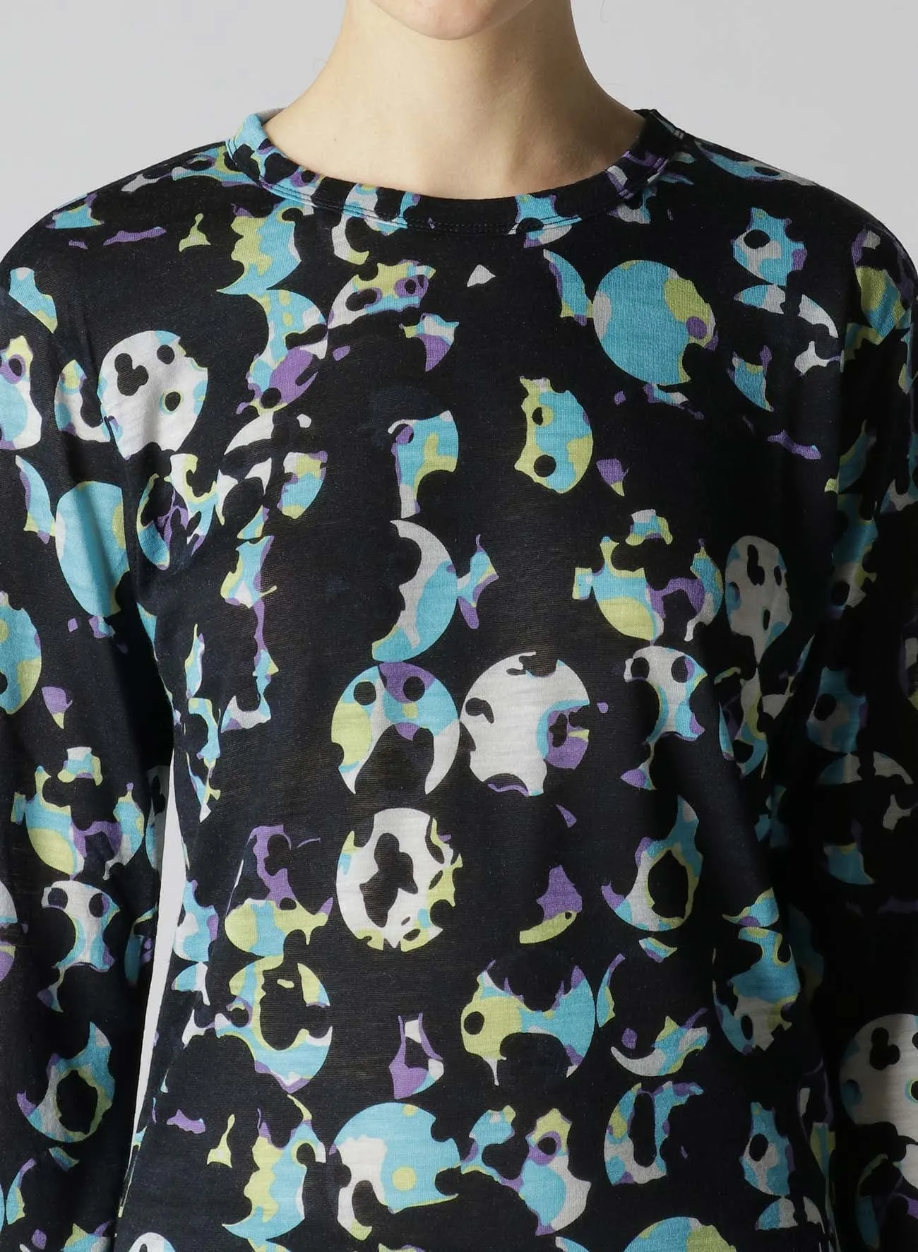 WOOL JERSEY DOT PRINT LONG SLEEVE T-SHIRT sold by Yohji Yamamoto product image thumbnail 5