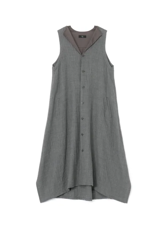 WOOL SLEEVELESS SHIRT DRESS sold by Yohji Yamamoto