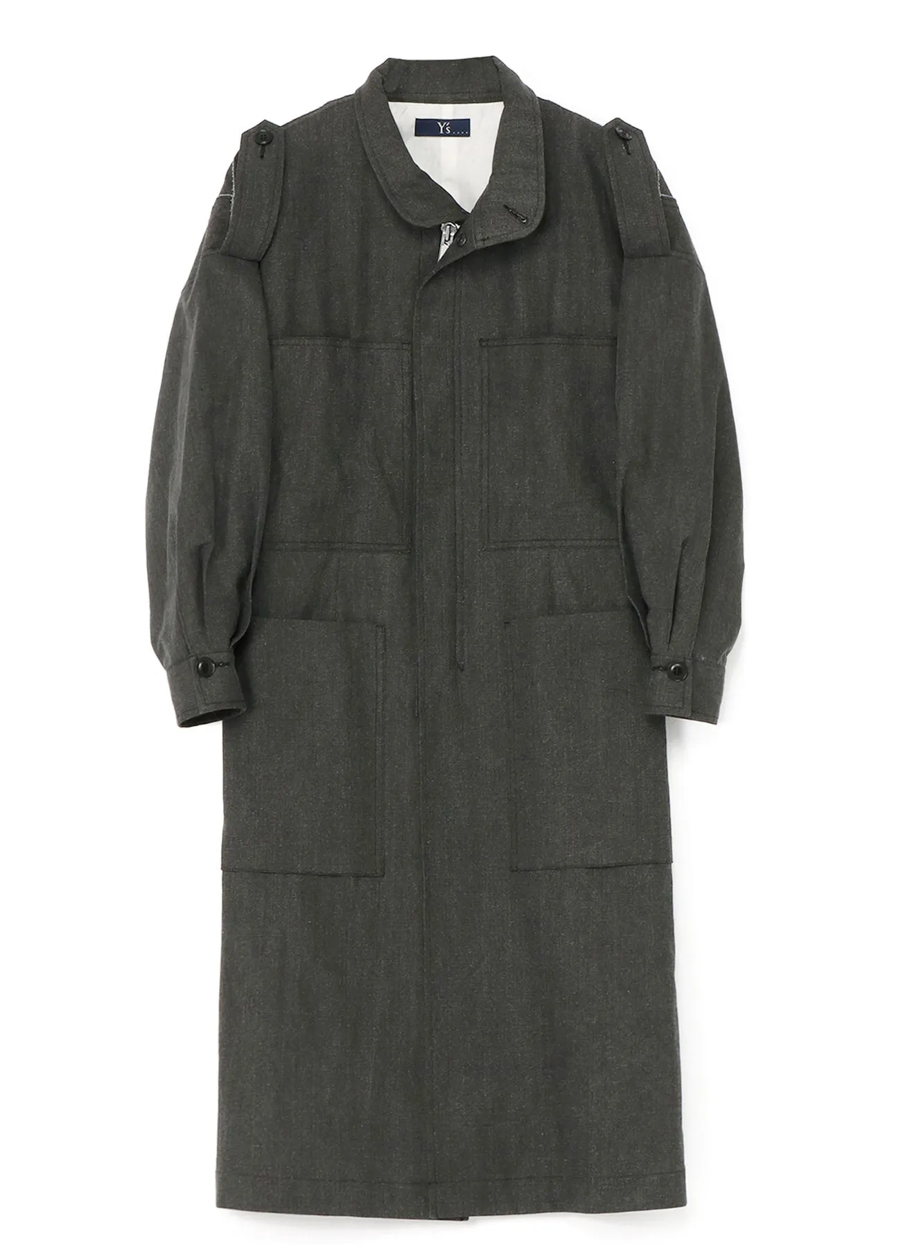 COTTON/LINEN CANVAS INK COATING 5 PANELS COAT sold by Yohji Yamamoto product image thumbnail 3