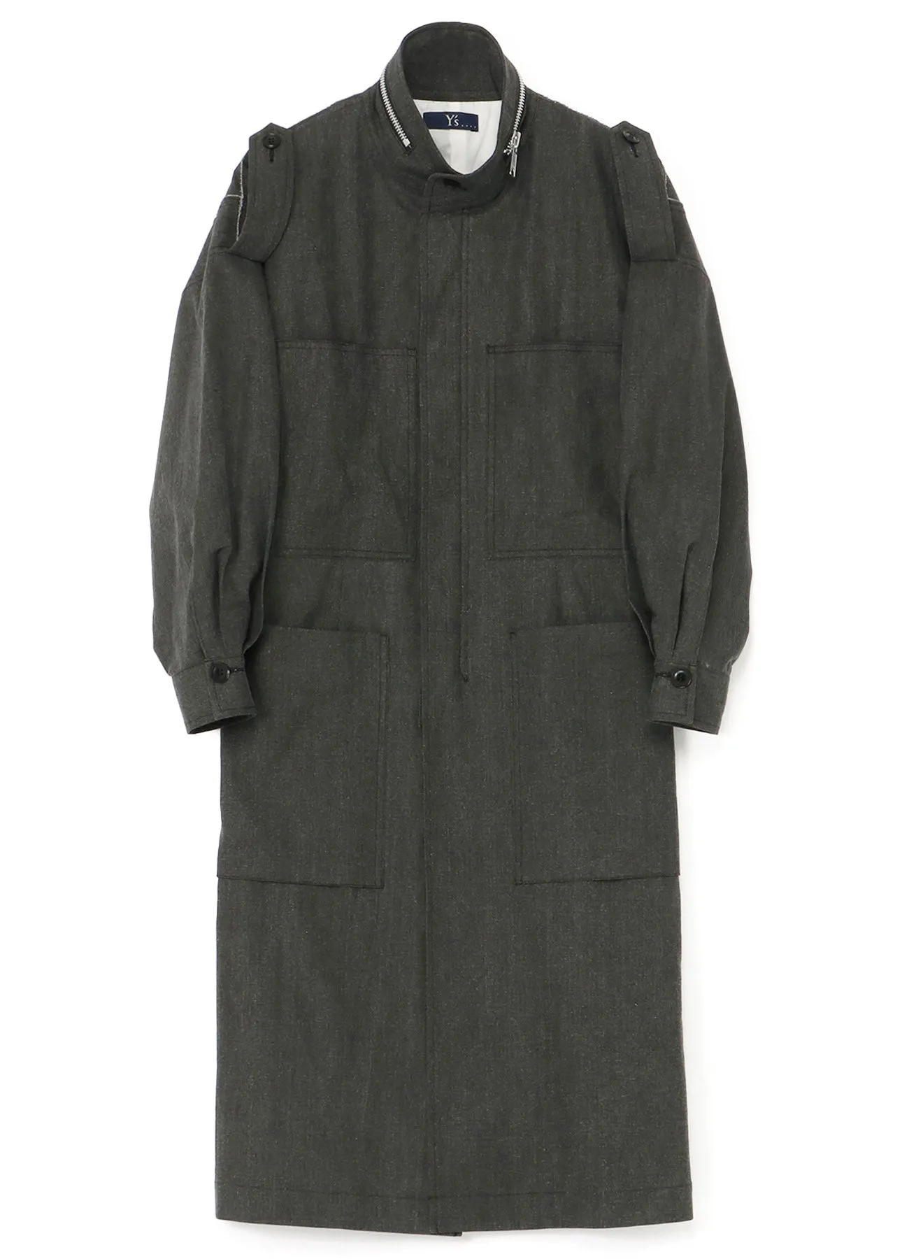 COTTON/LINEN CANVAS INK COATING 5 PANELS COAT sold by Yohji Yamamoto product image thumbnail 2