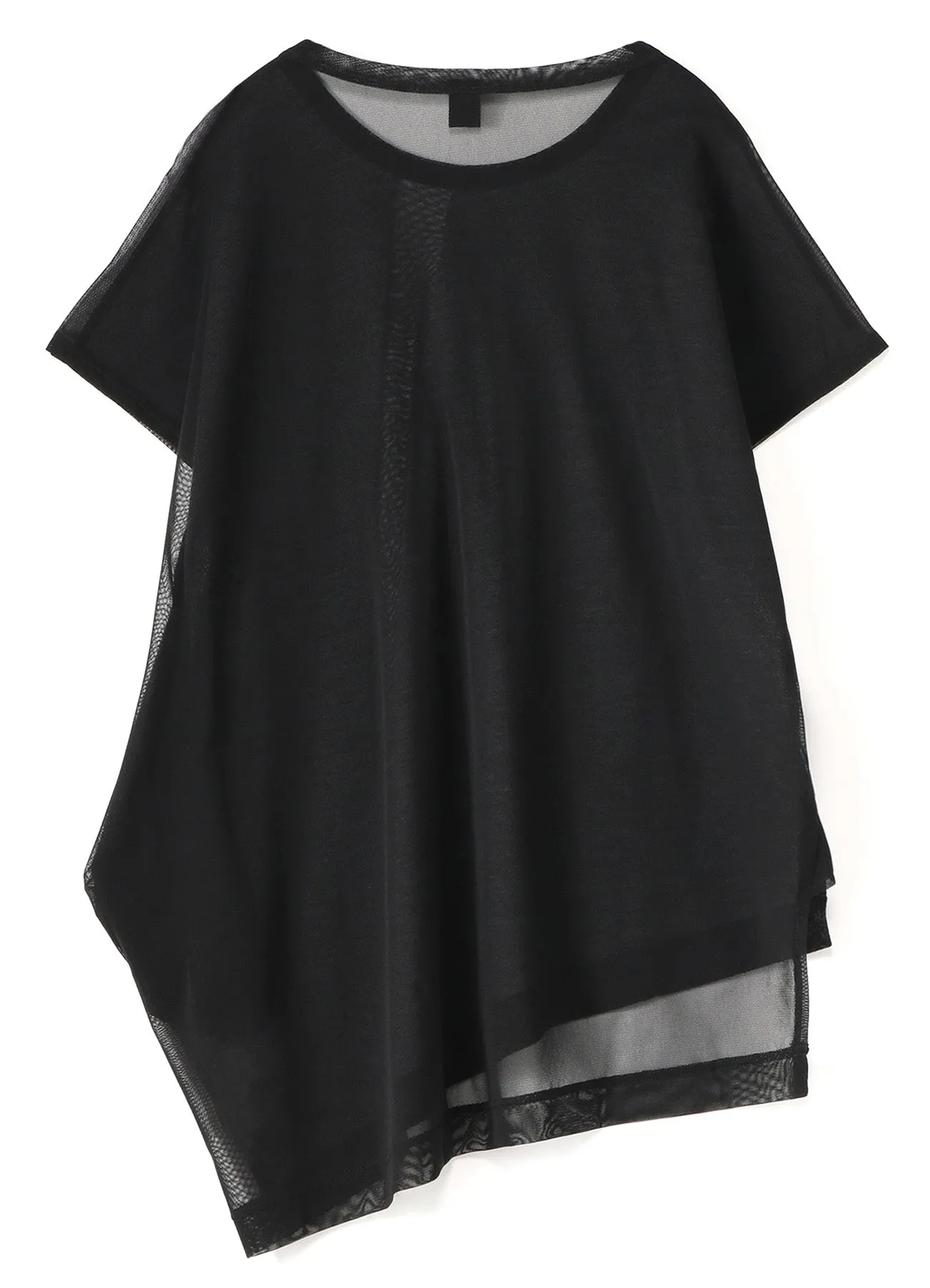 POLYESTER TULLE x WOOL NEEDLE PUNCH UNBALANCE T-SHIRT sold by Yohji Yamamoto product image thumbnail 3