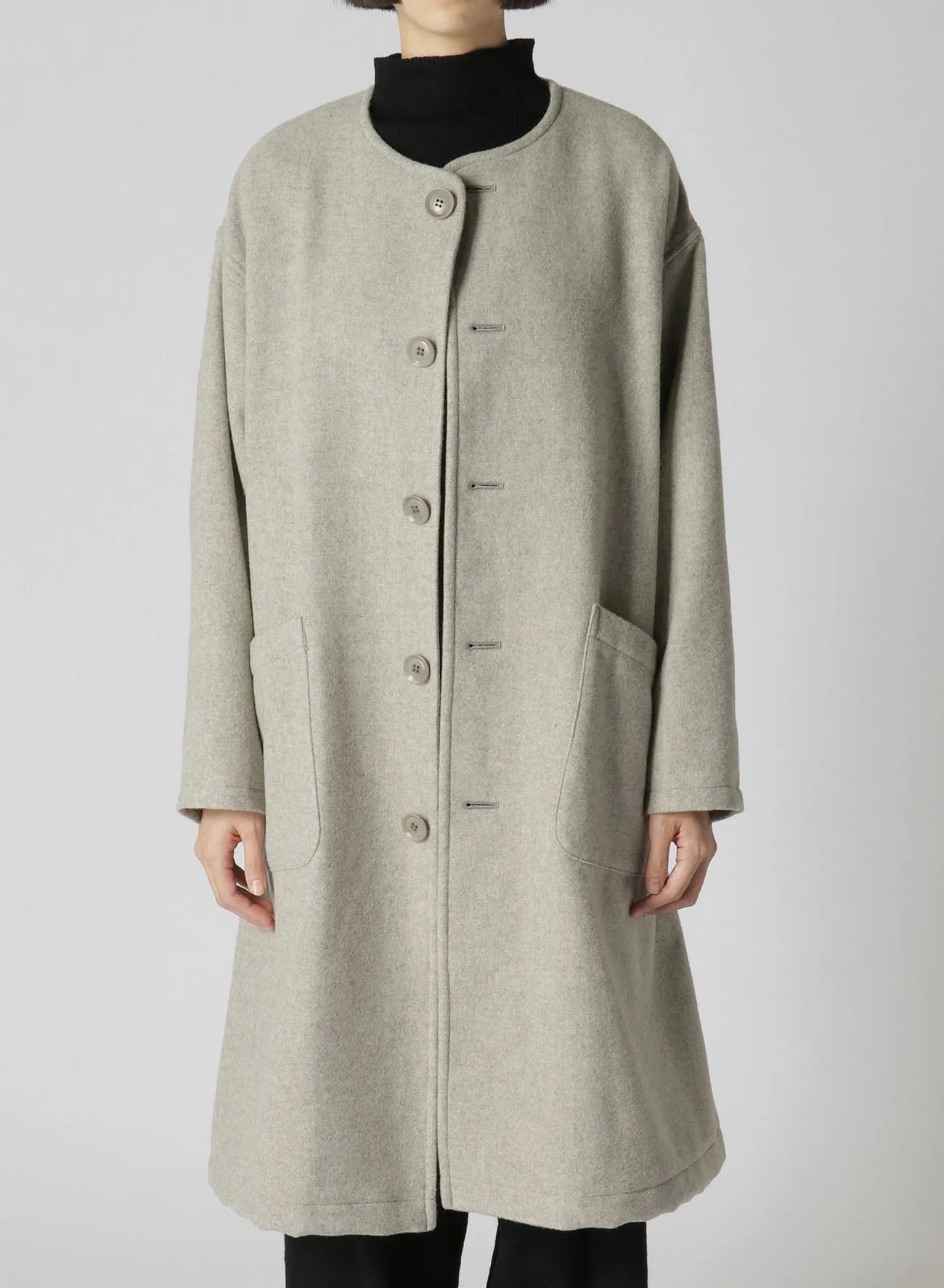 AIRY MOSSER COLLARLESS COAT sold by Yohji Yamamoto product image thumbnail 5