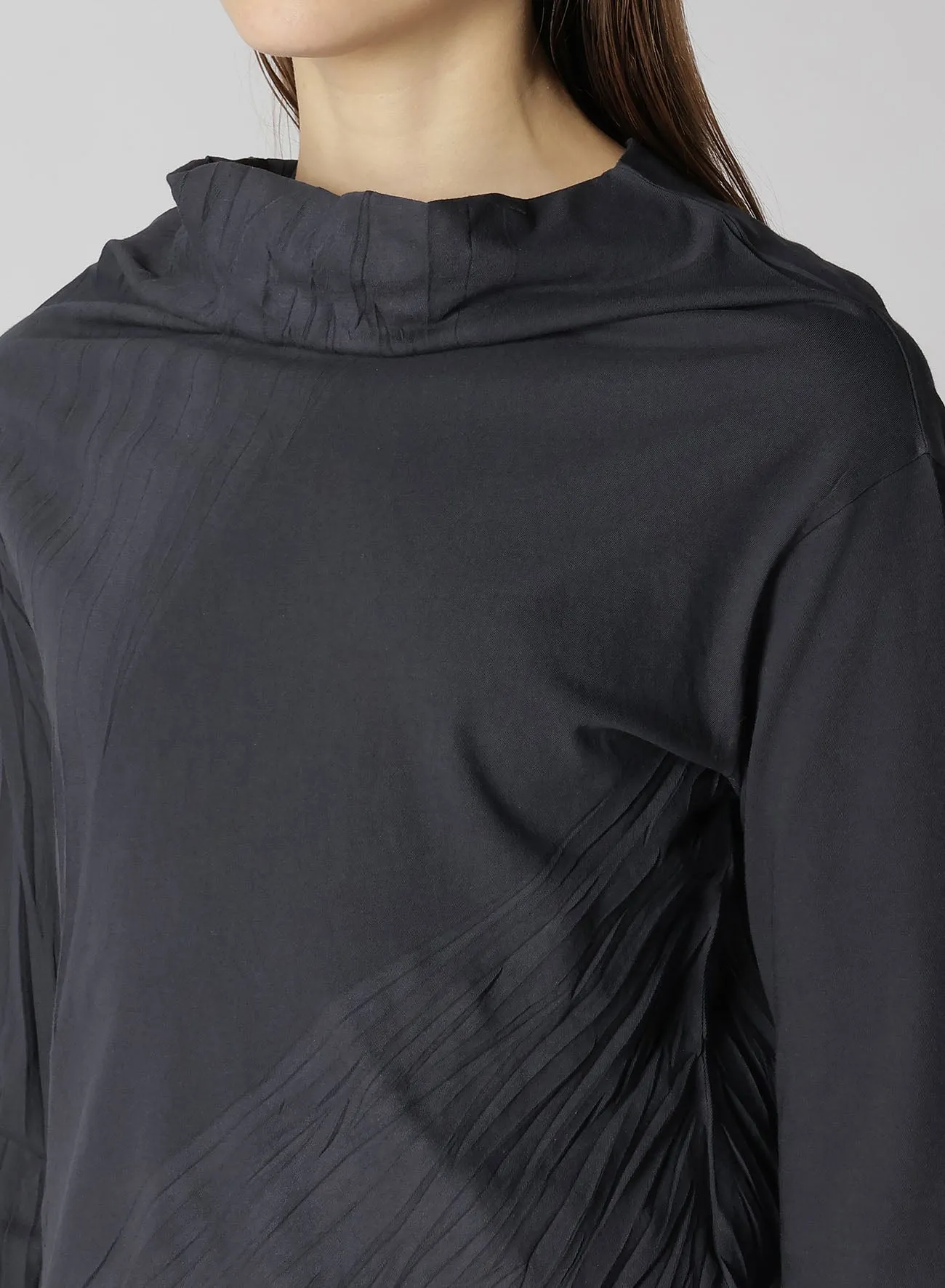 COTTON JERSEY WRINKLE PRECESS OFF NECK T sold by Yohji Yamamoto product image thumbnail 5