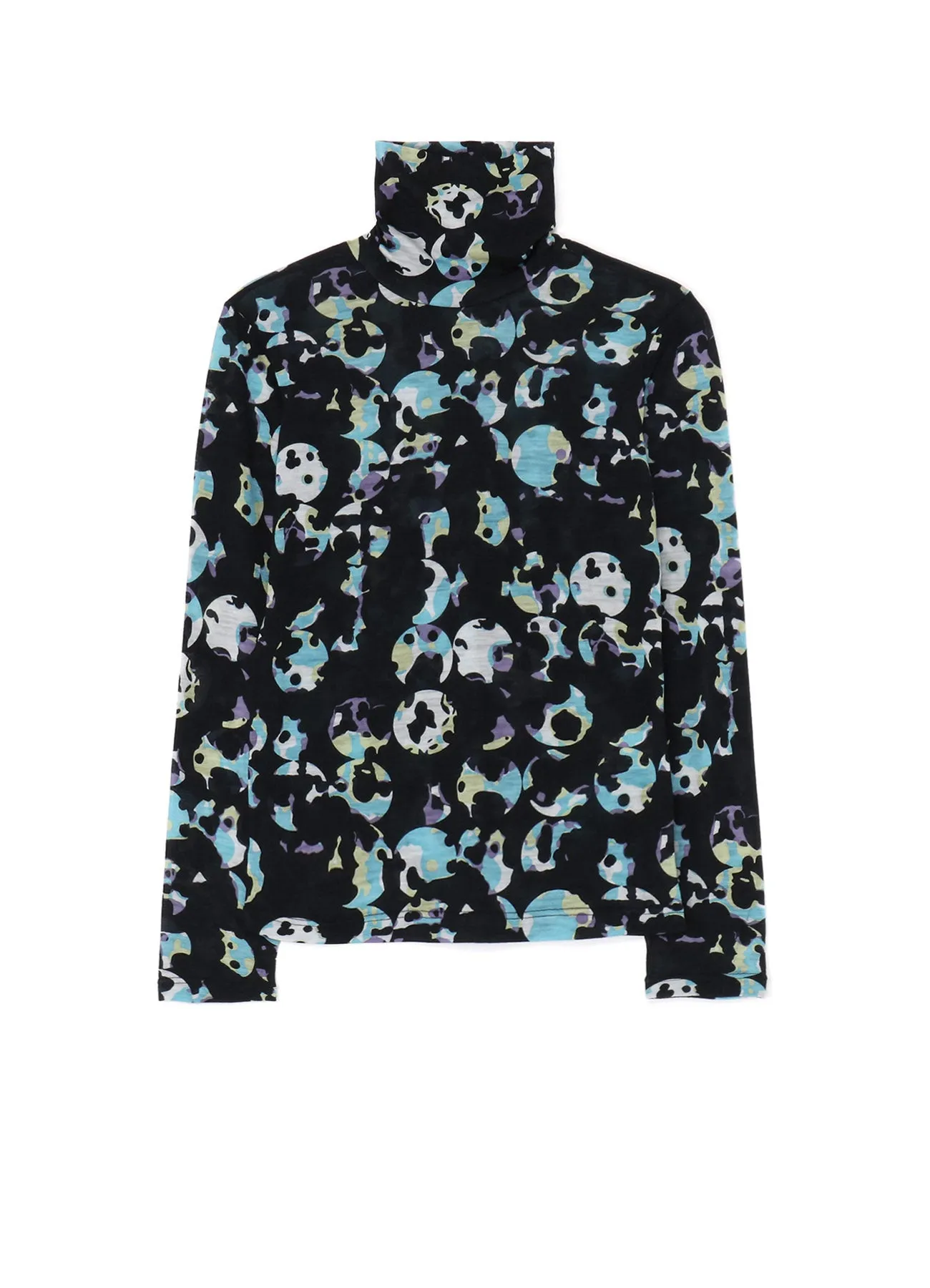 WOOL JERSEY DOT PRINT LONG SLEEVE TURTLENECK sold by Yohji Yamamoto