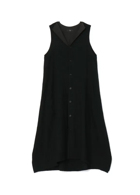 WOOL SLEEVELESS SHIRT DRESS sold by Yohji Yamamoto