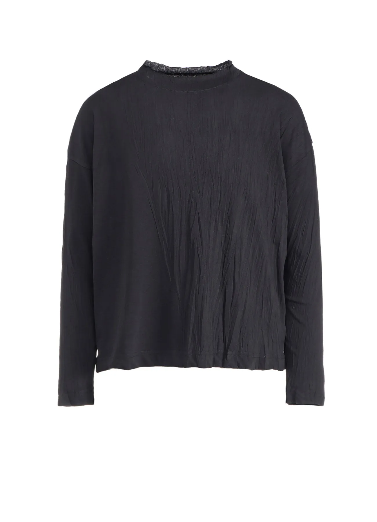 COTTON JERSEY WRINKLE PROCESS CROPPED T sold by Yohji Yamamoto