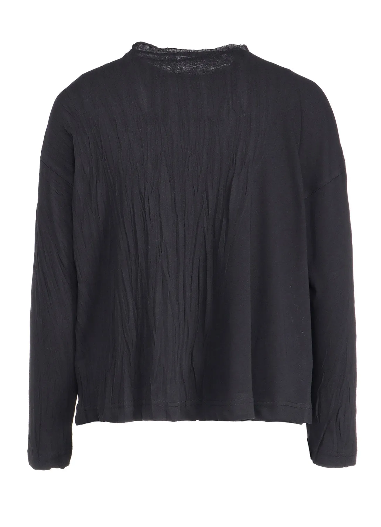 COTTON JERSEY WRINKLE PROCESS CROPPED T sold by Yohji Yamamoto product image thumbnail 4