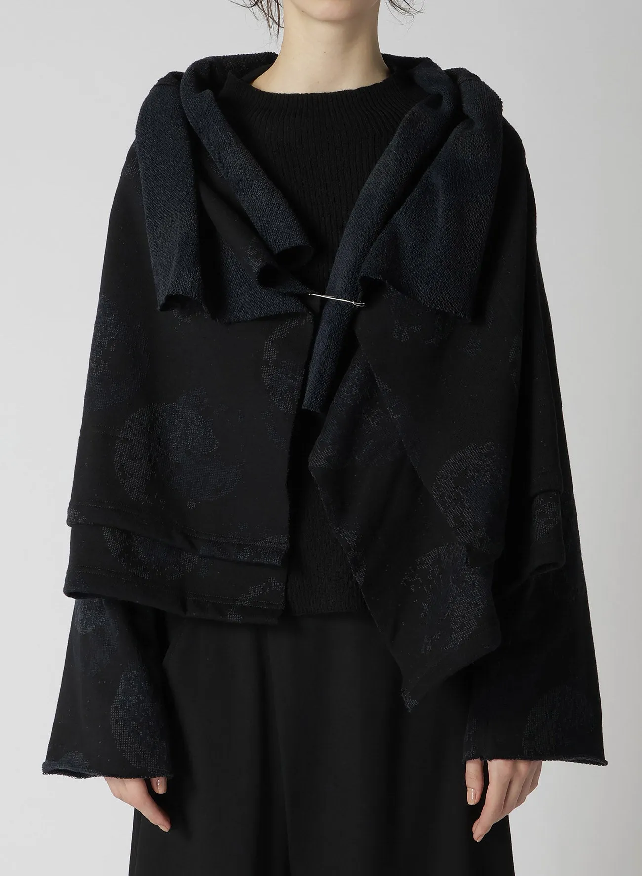 COTTON JERSEY ASYMMETRY DOT DRAPEY COAT sold by Yohji Yamamoto product image thumbnail 4
