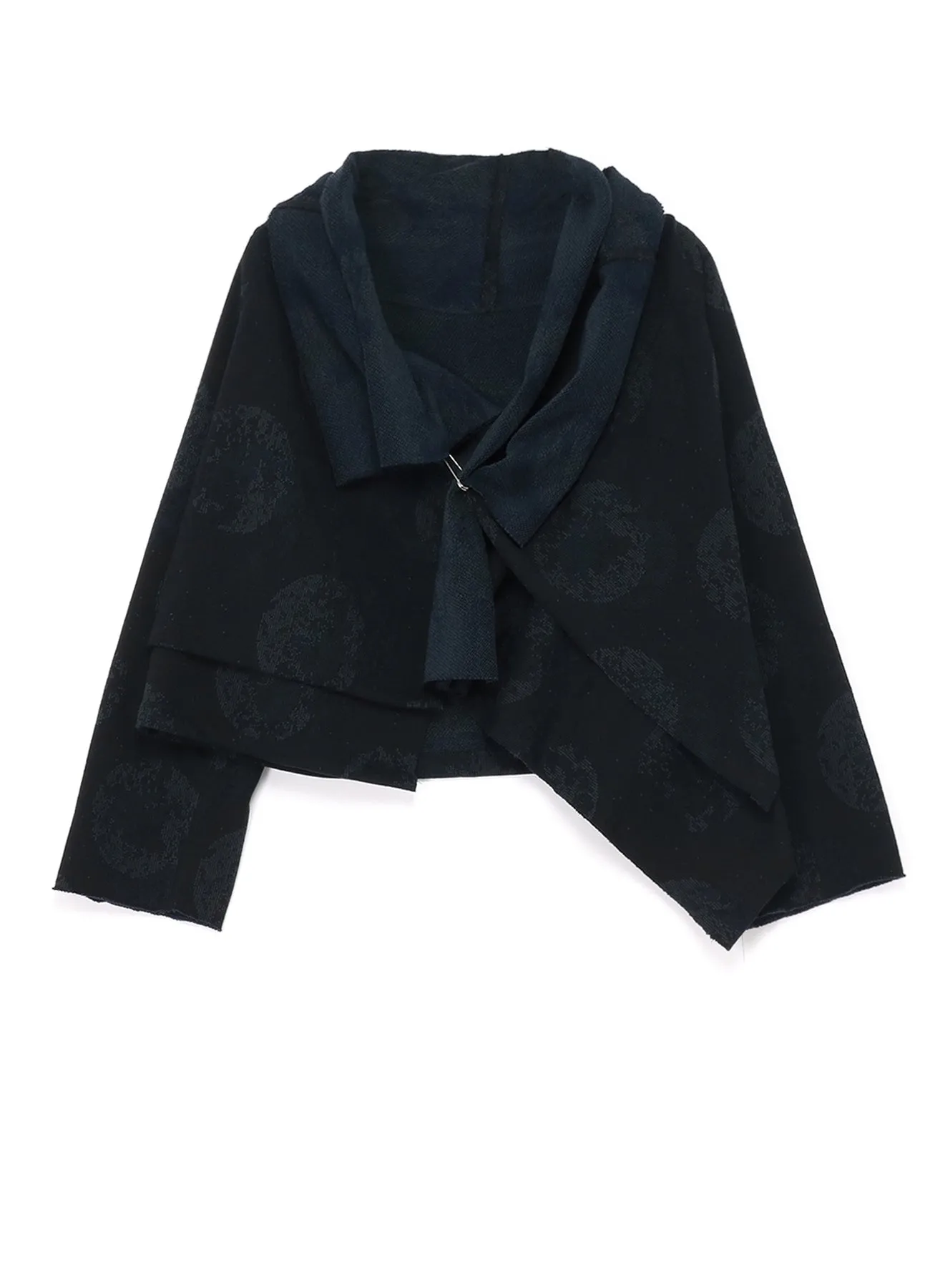 COTTON JERSEY ASYMMETRY DOT DRAPEY COAT sold by Yohji Yamamoto