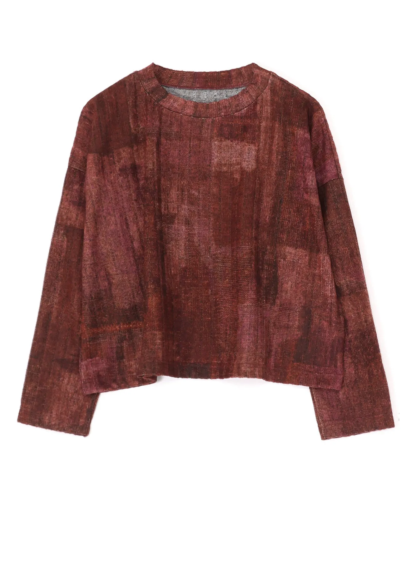 GRADATION PRINT LONG SLEEVE CROPPED T-SHIRT sold by Yohji Yamamoto