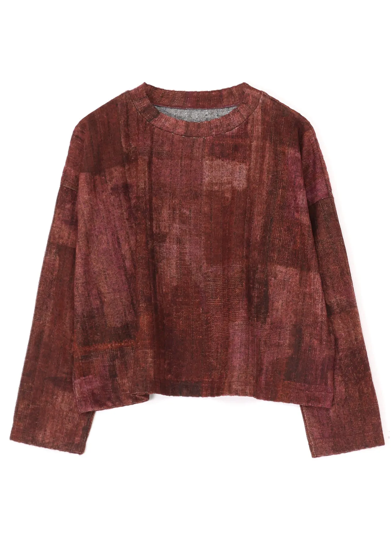 GRADATION PRINT LONG SLEEVE CROPPED T-SHIRT sold by Yohji Yamamoto product image thumbnail 2