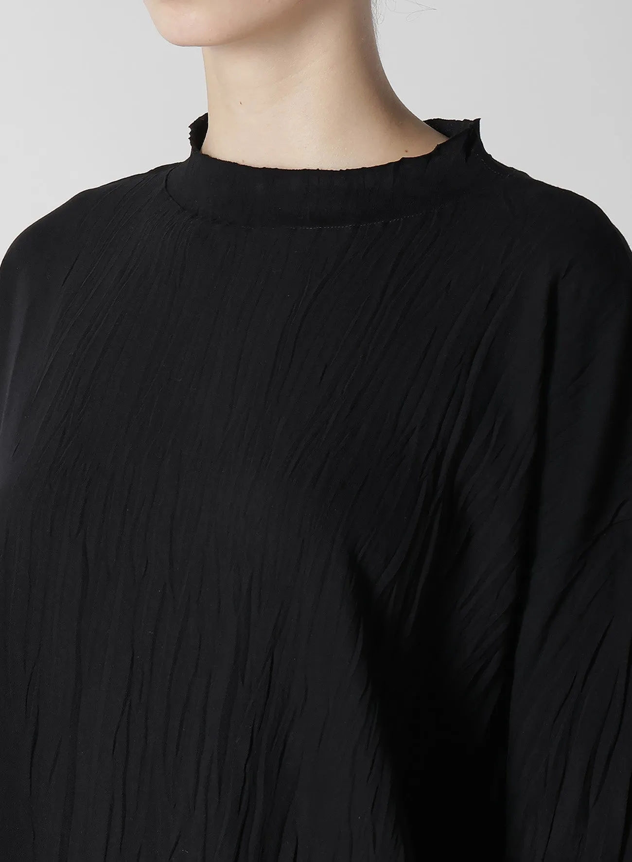 COTTON JERSEY WRINKLE PROCESS CROPPED T sold by Yohji Yamamoto product image thumbnail 5