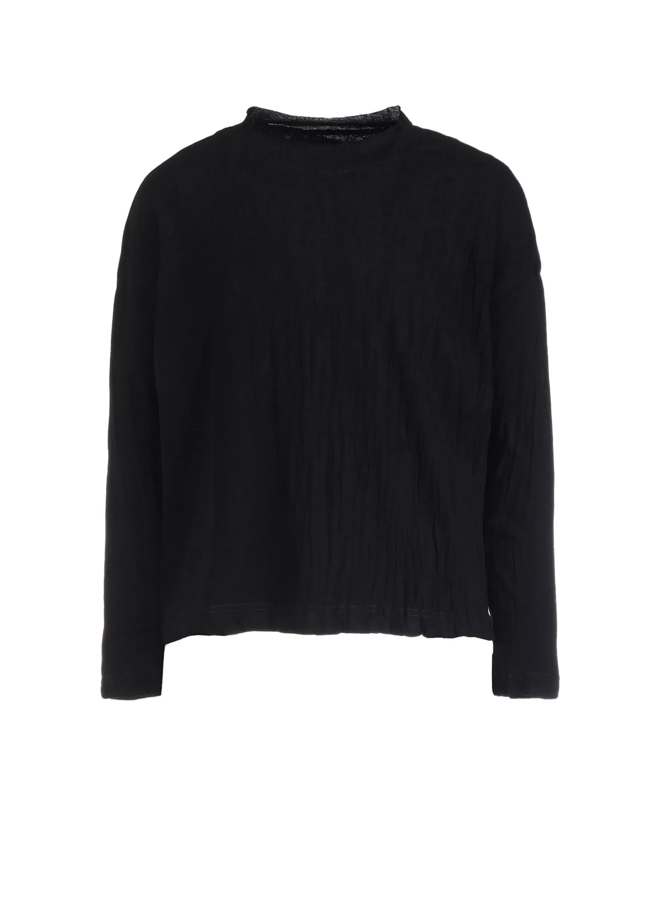 COTTON JERSEY WRINKLE PROCESS CROPPED T sold by Yohji Yamamoto