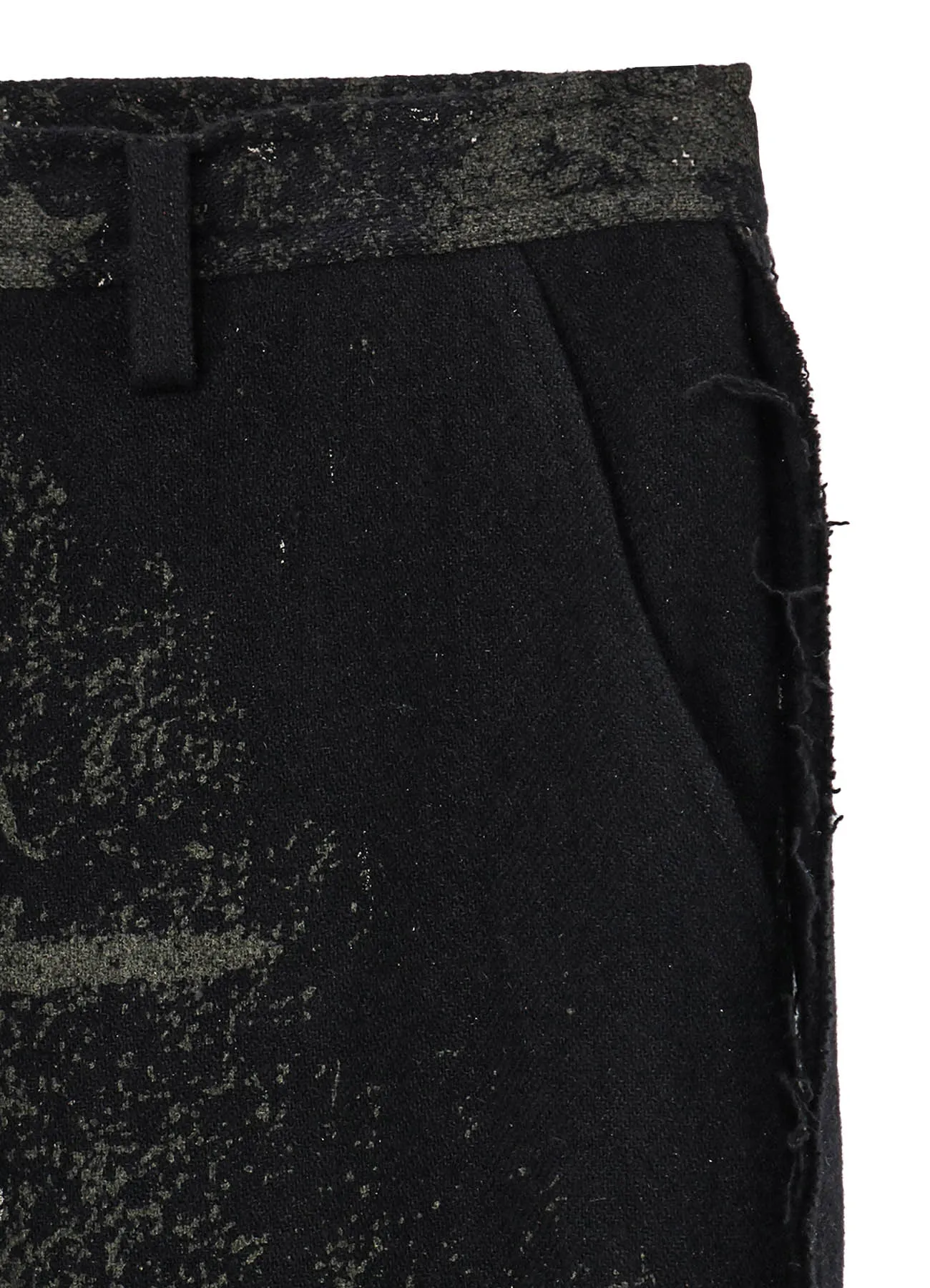 WOOL FLANNEL SCRIBBLE PATTERN SIDE PLUSH PANTS sold by Yohji Yamamoto product image thumbnail 4