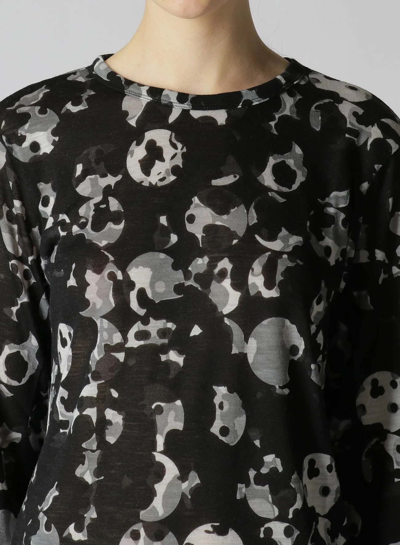 WOOL JERSEY DOT PRINT LONG SLEEVE T-SHIRT sold by Yohji Yamamoto product image thumbnail 5
